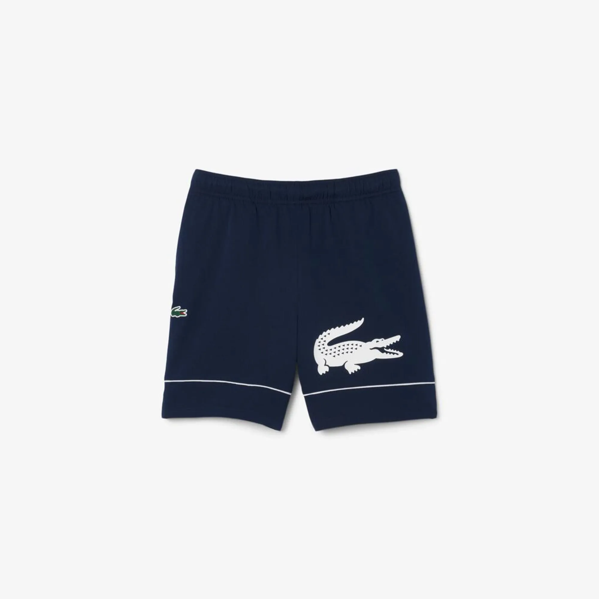 Lacoste Ultra Dry Printed Taffeta Sport Shorts - Navy Blue / White