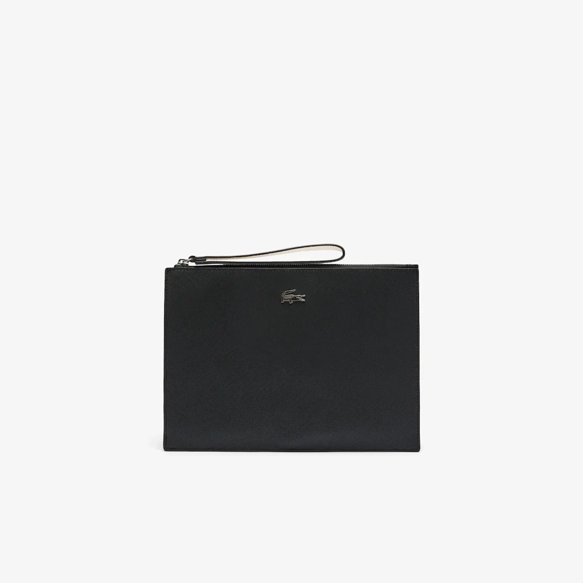 Lacoste Anna Coated Piqué Canvas Pouch - Black Flour