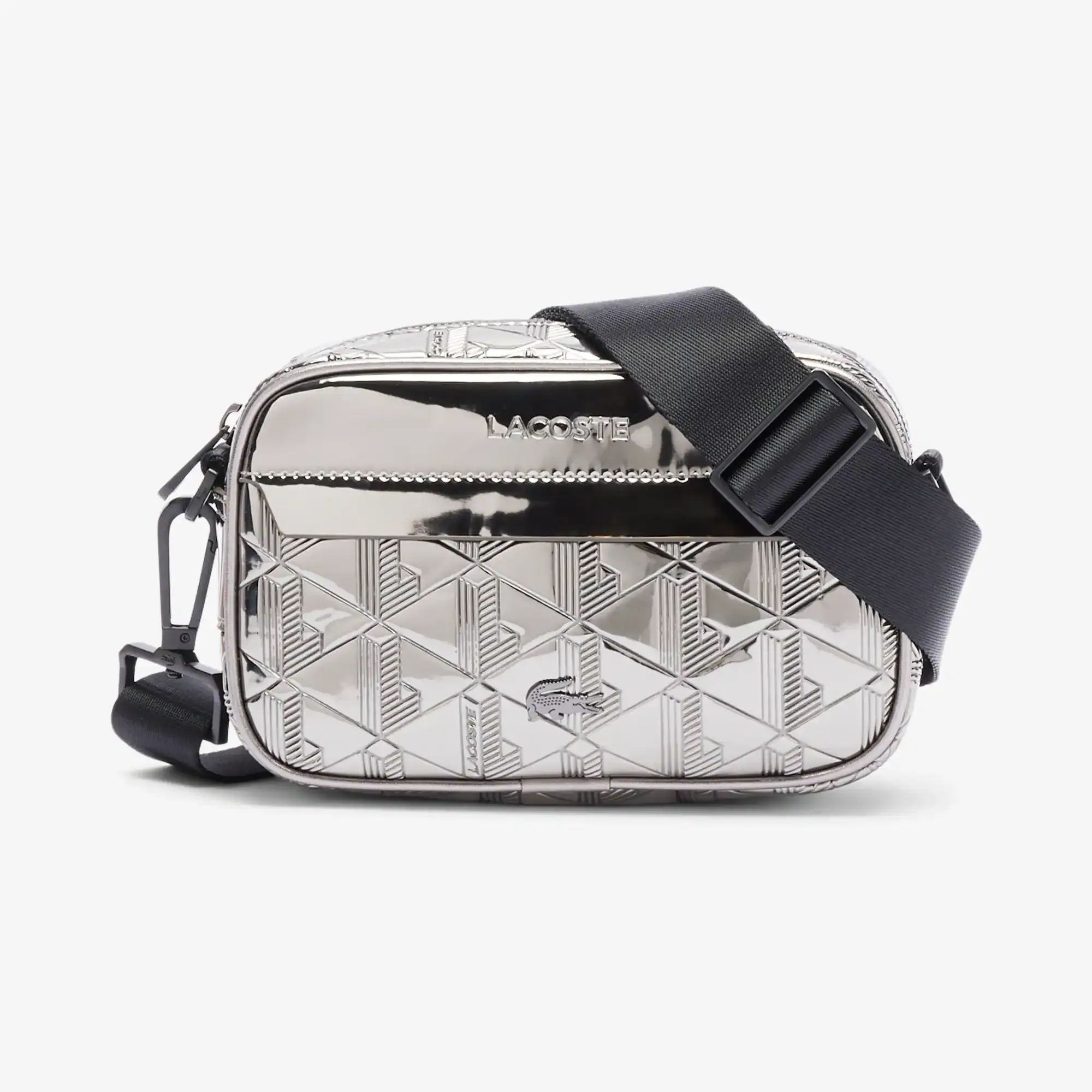 Lacoste Small The Blend Silver Reporter Bag - Silver Black