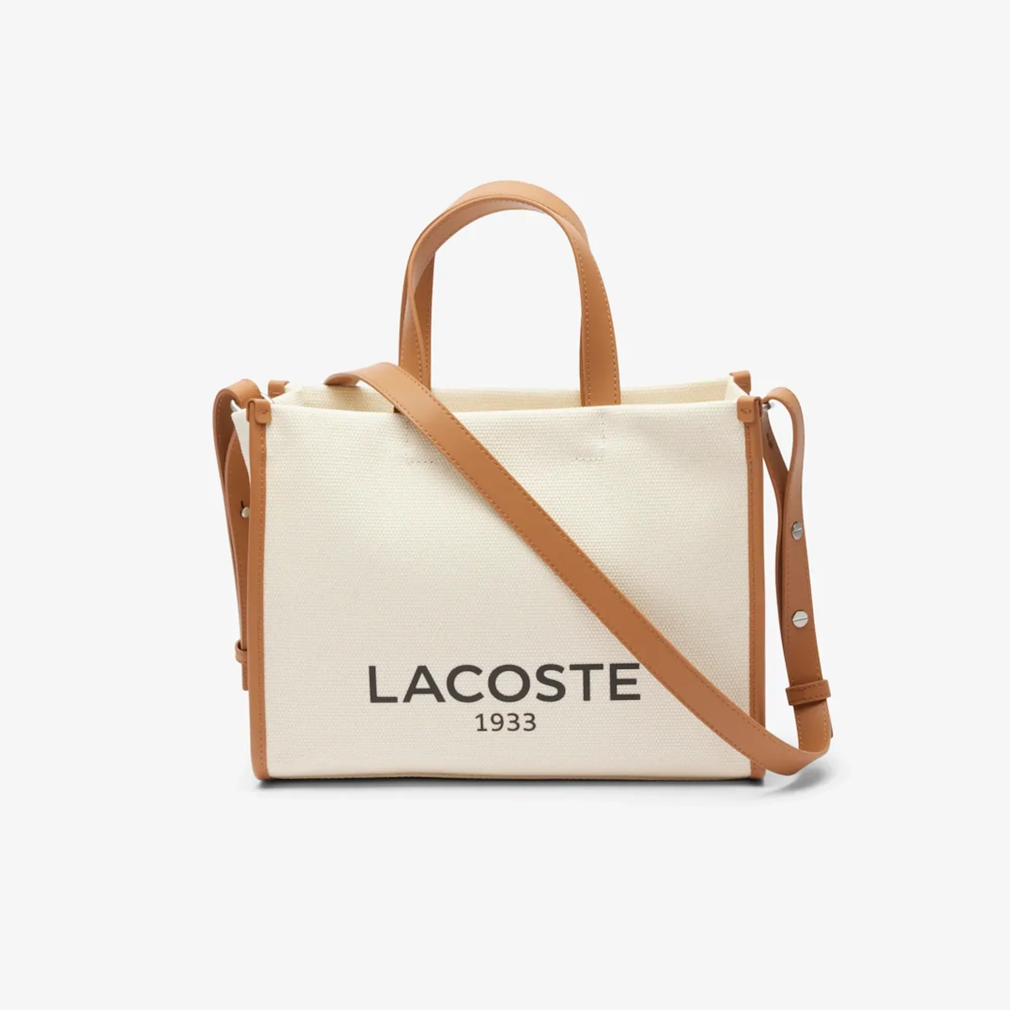 Lacoste Small Heritage Canvas Tote - Natural Tan