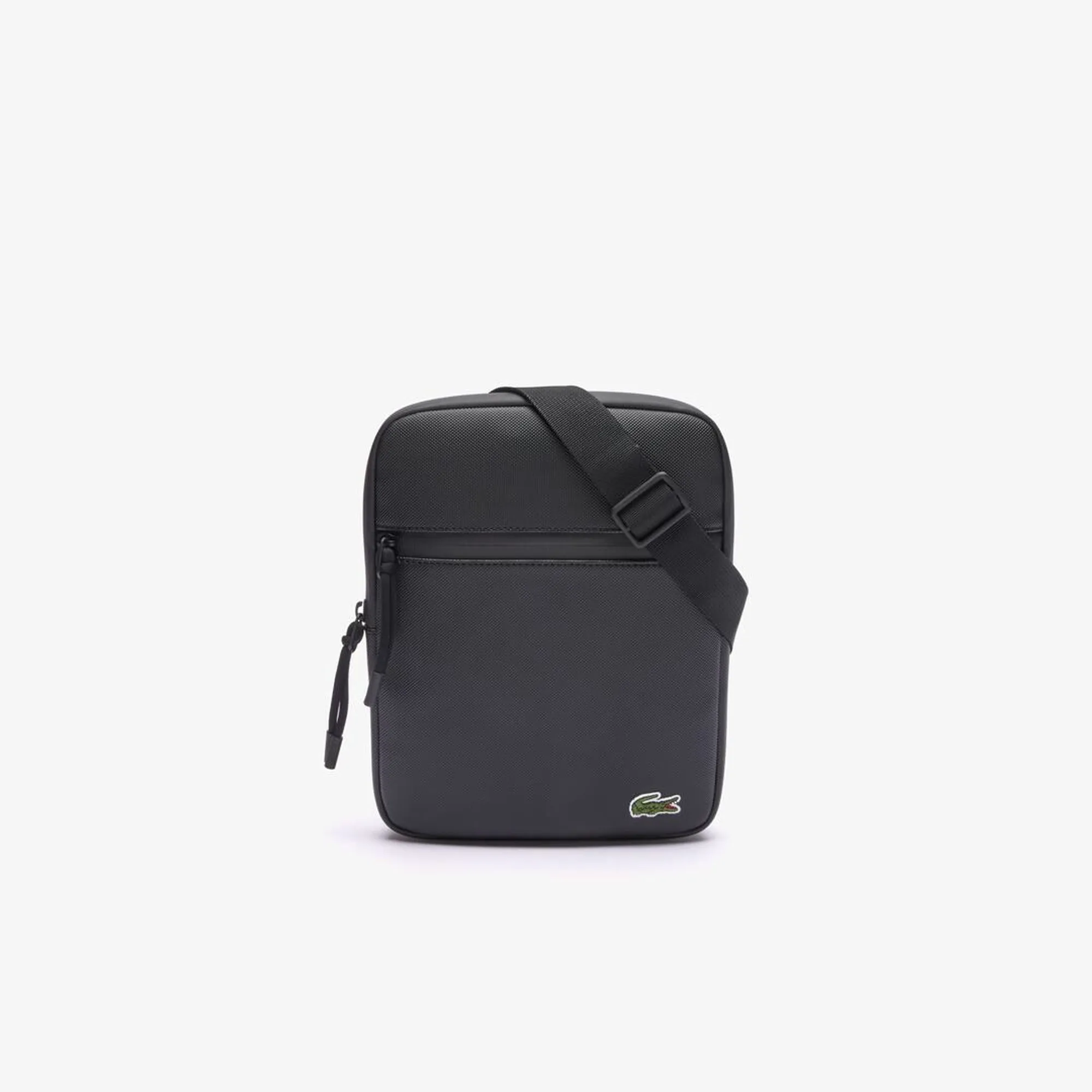 Lacoste Medium LCST Piqué Satchel - Black