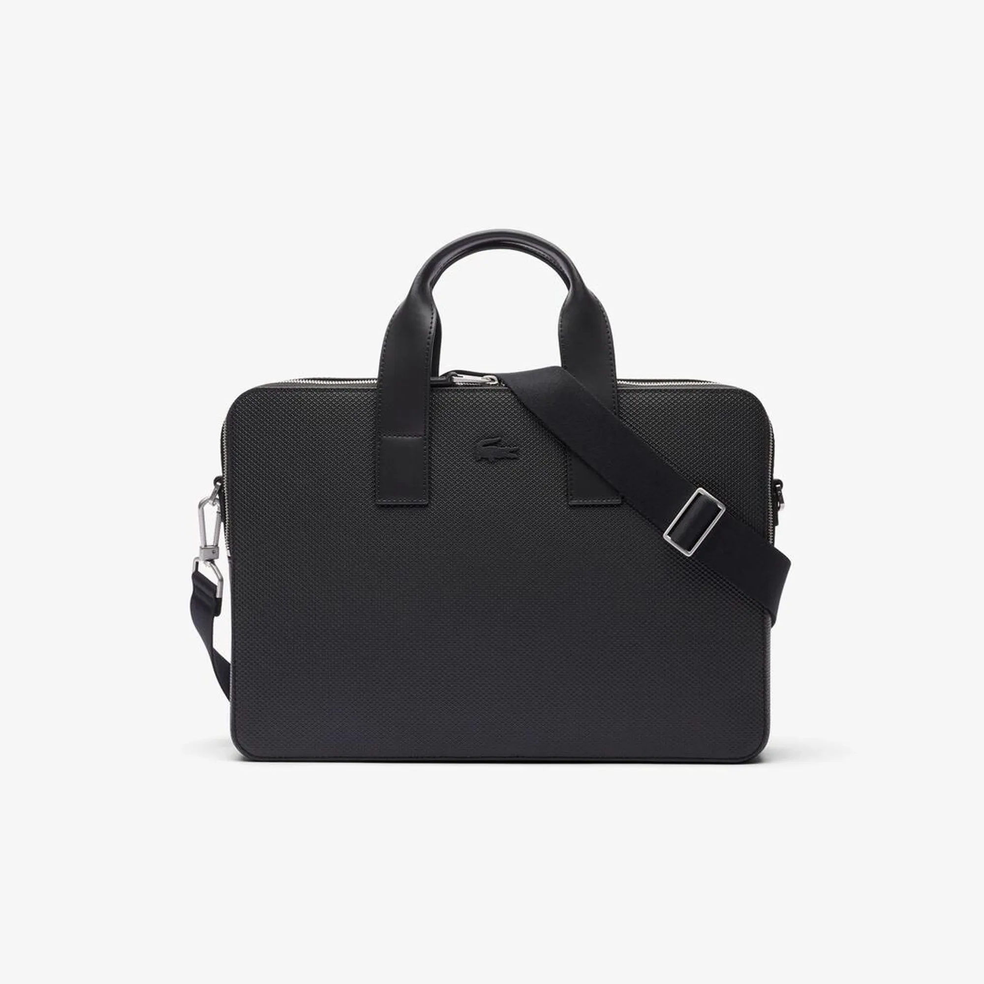 Lacoste Chantaco Leather Laptop Bag - Black