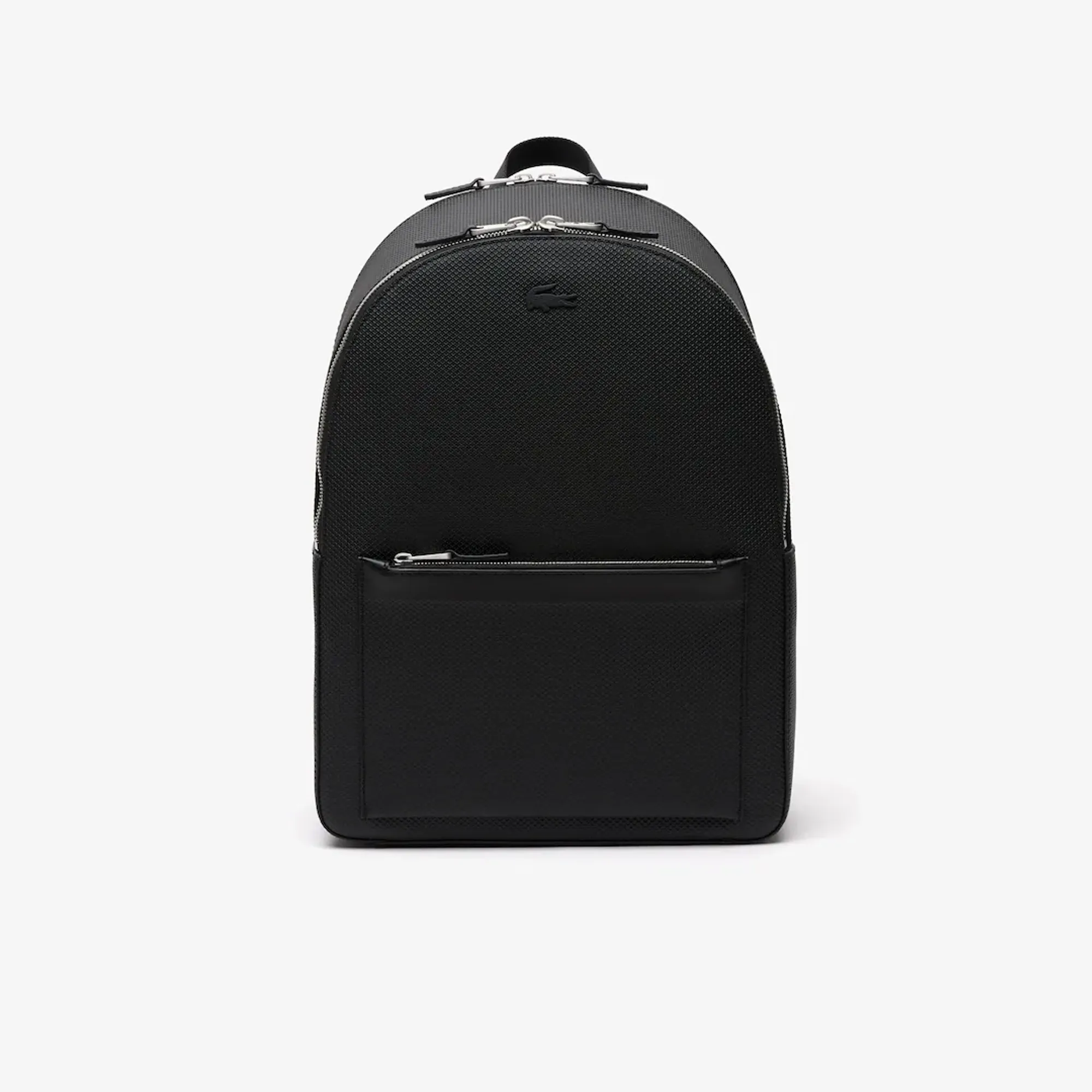 Lacoste Chantaco Piqué Leather Backpack - Black