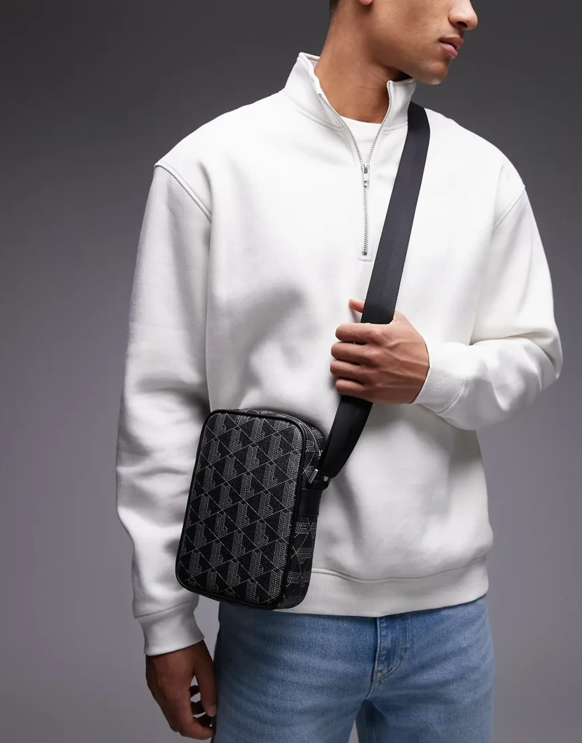 Lacoste The Blend Satchel - Monogram Noir Gris