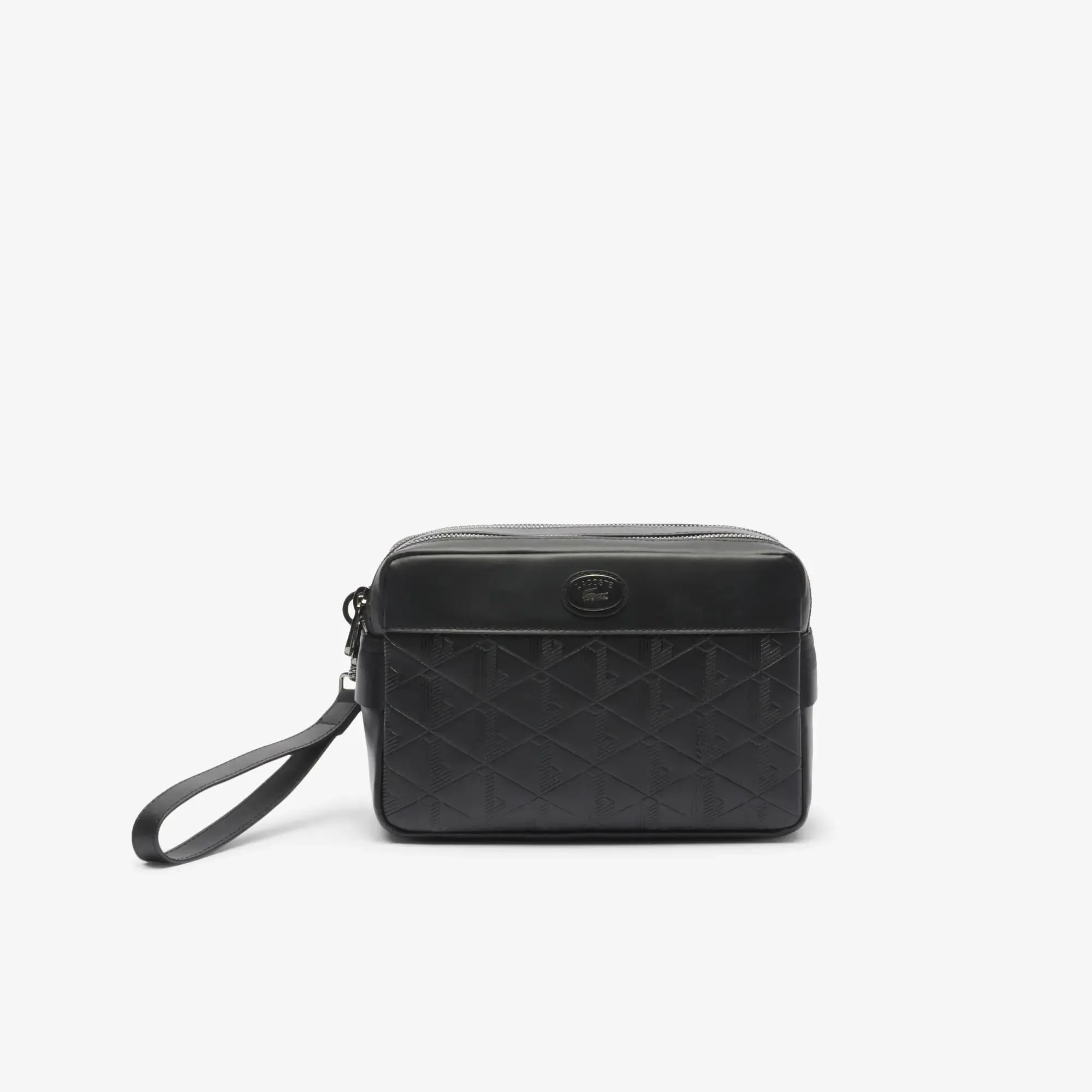 Lacoste Monogram Leather Clutch - Black
