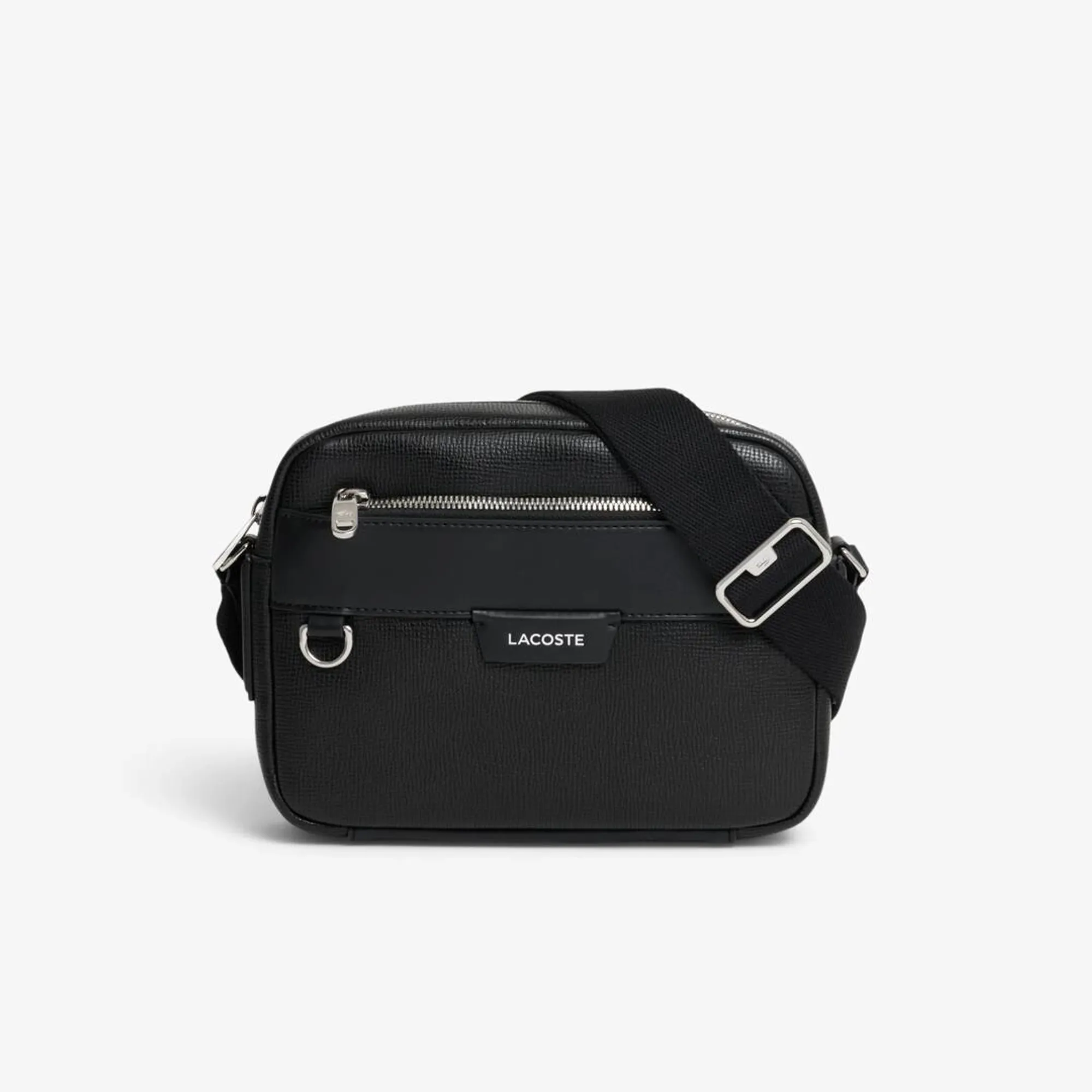 Lacoste Ossian Leather Reporter Bag - Black