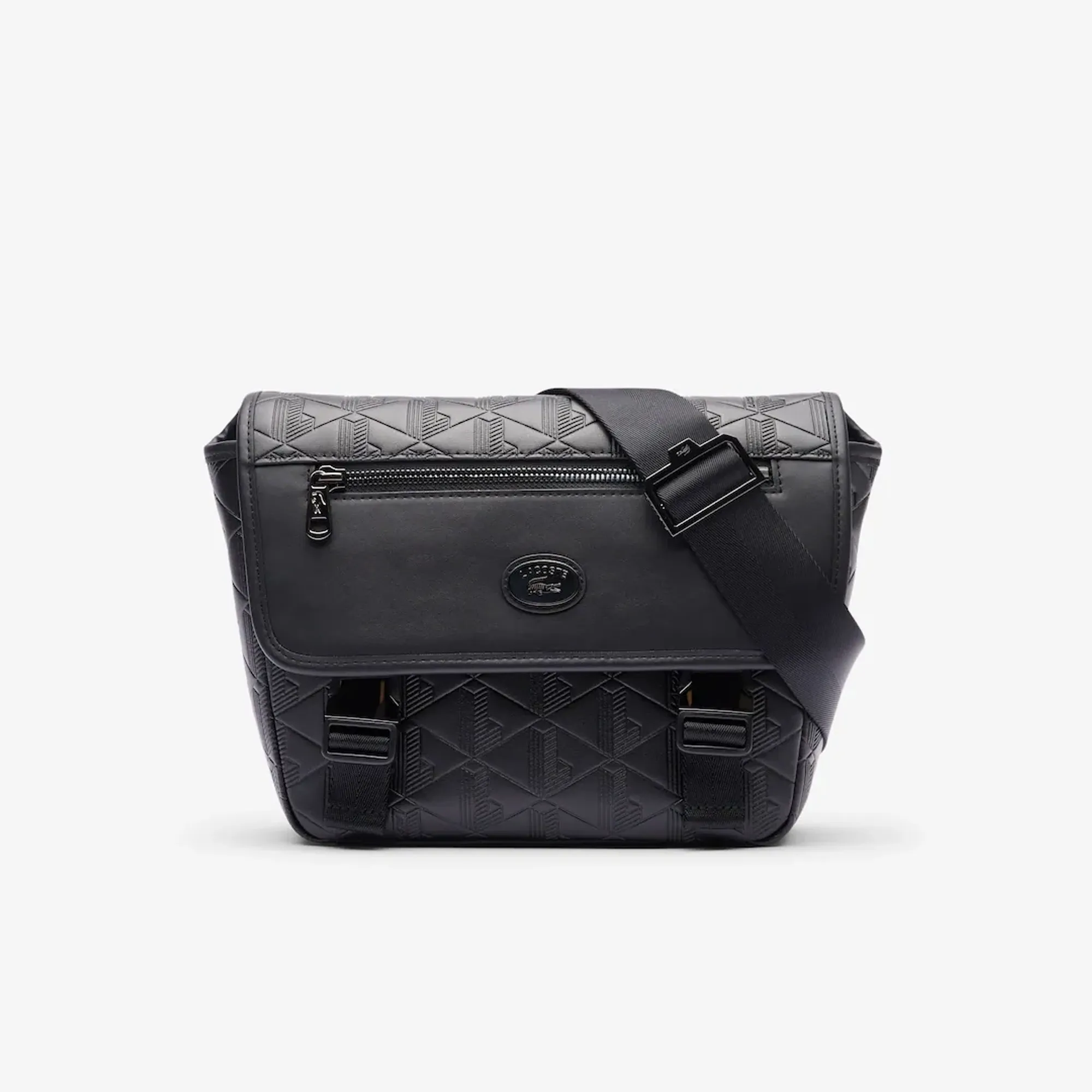 Lacoste Small Monogram Messenger Bag - Black