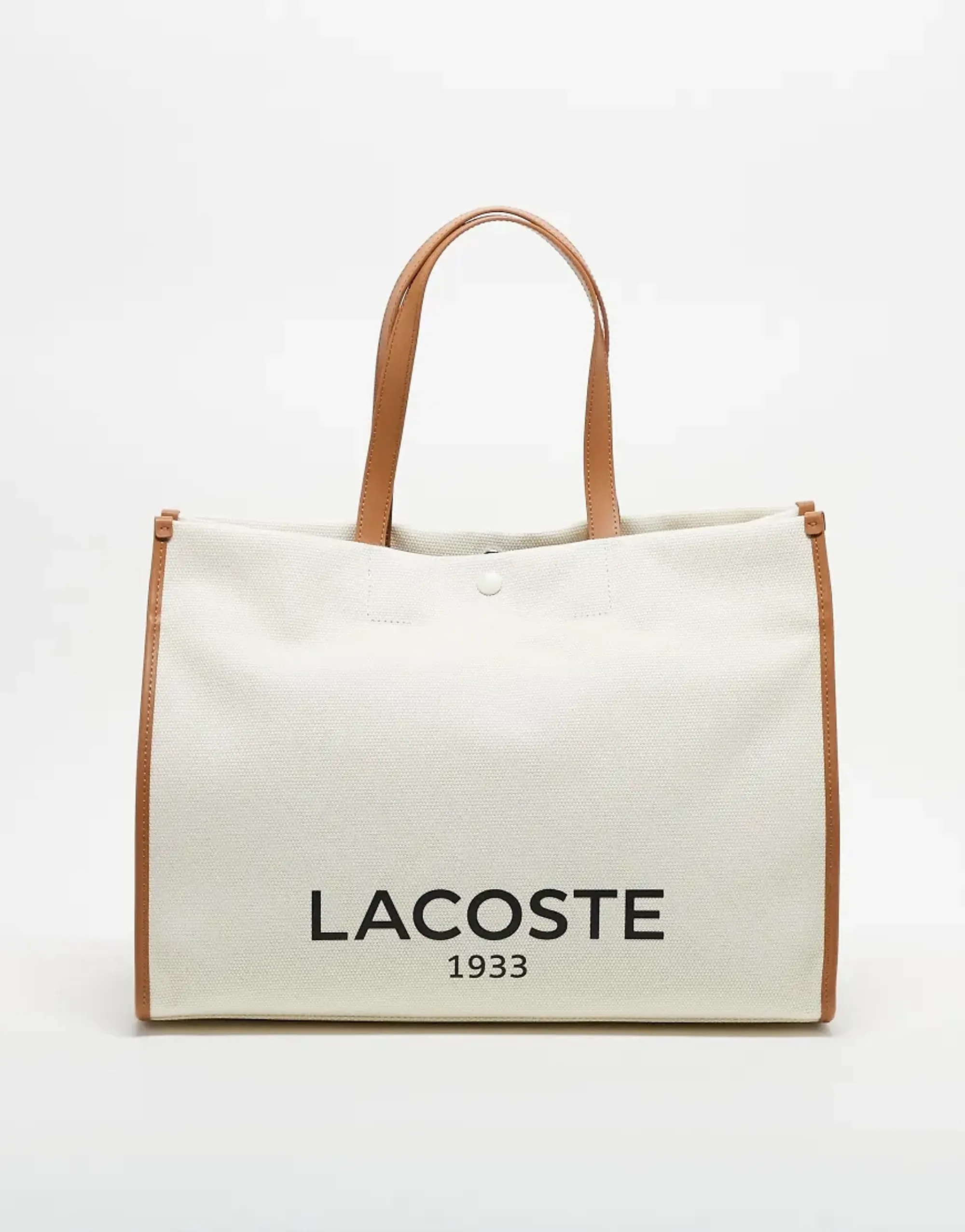 Lacoste Large Heritage Canvas Tote - Natural Tan