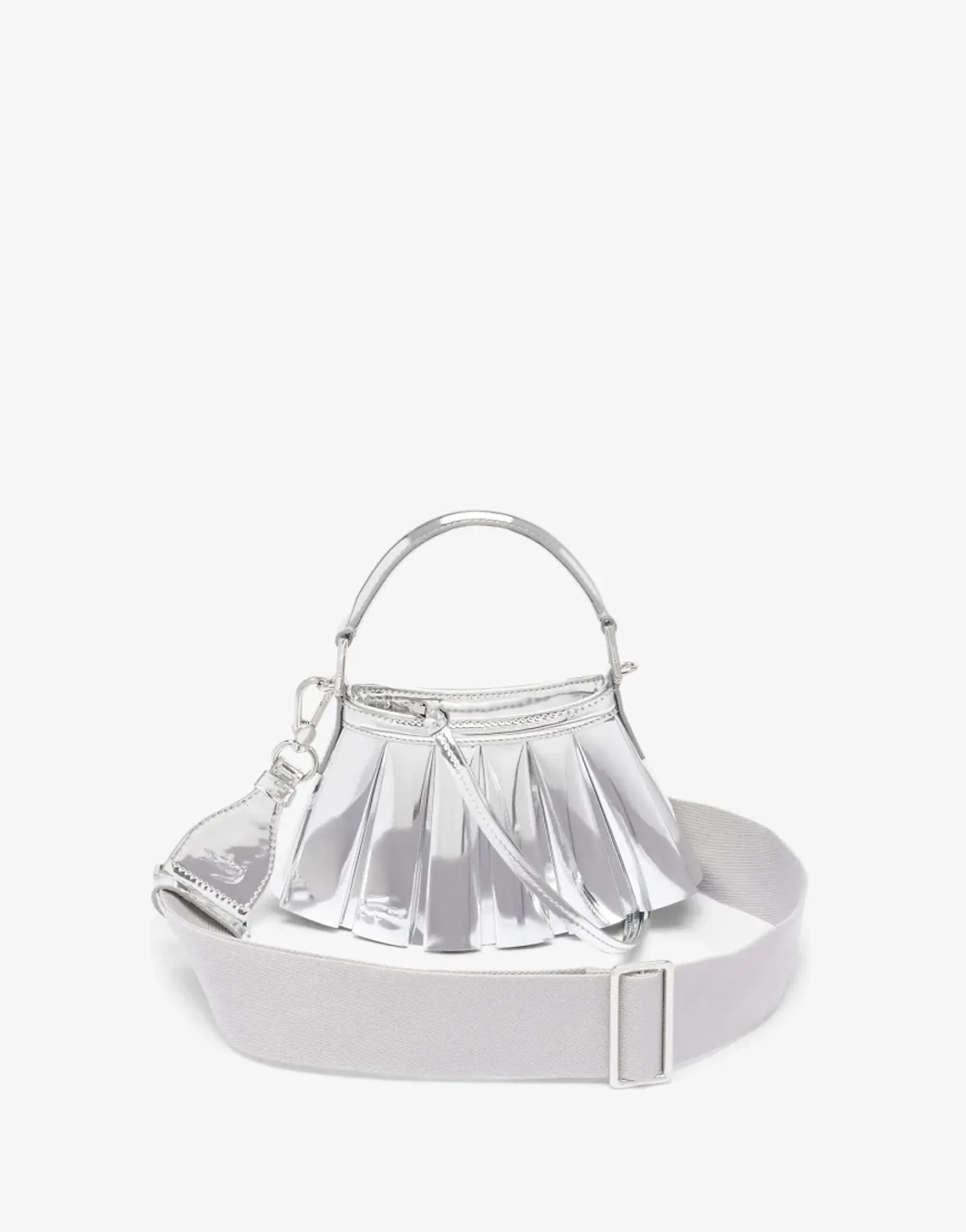 Lacoste Runway XXS Mirror Lenglen Leather Bag - Silver Mirror