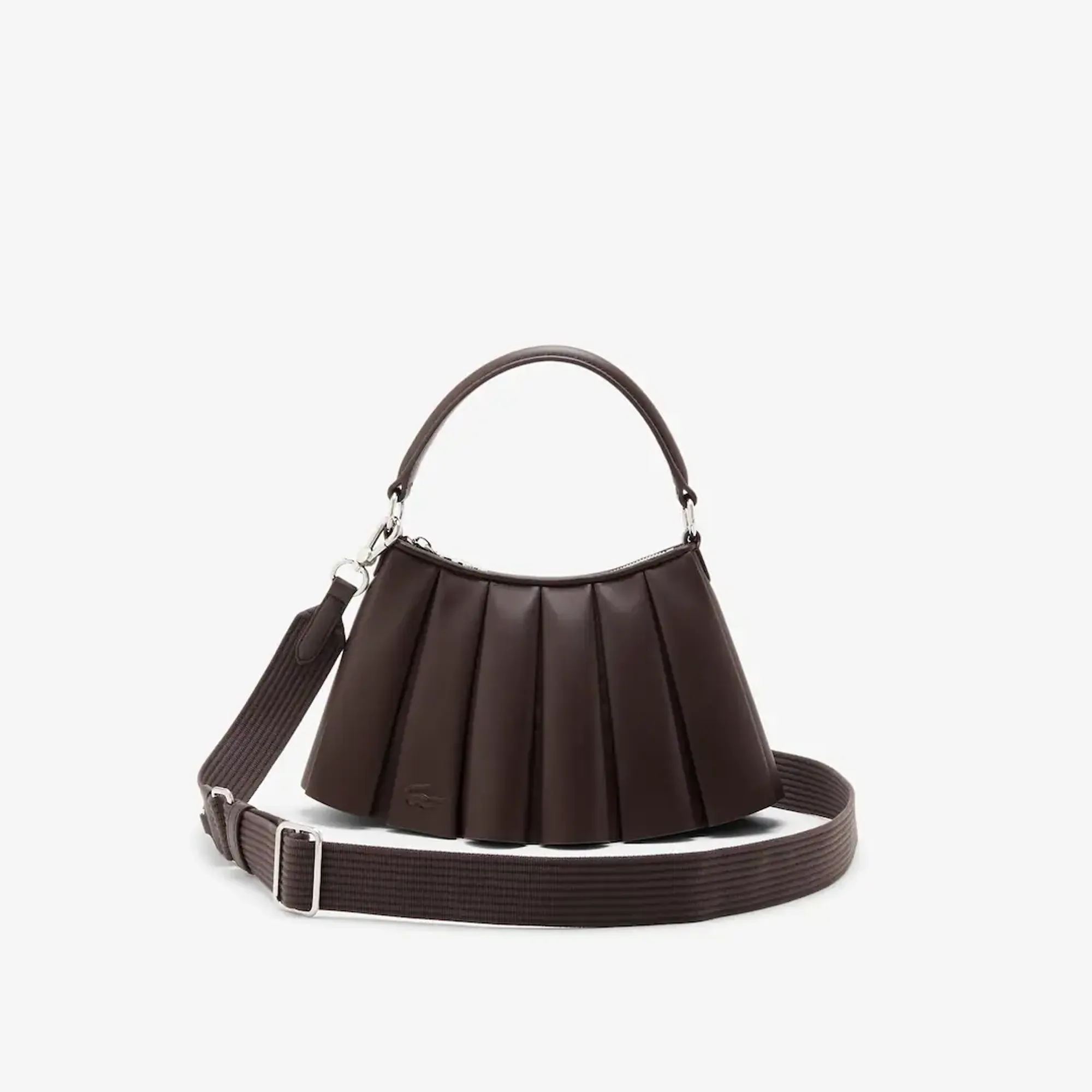 Lacoste Small Lenglen Leather Bag - Coffee Bean