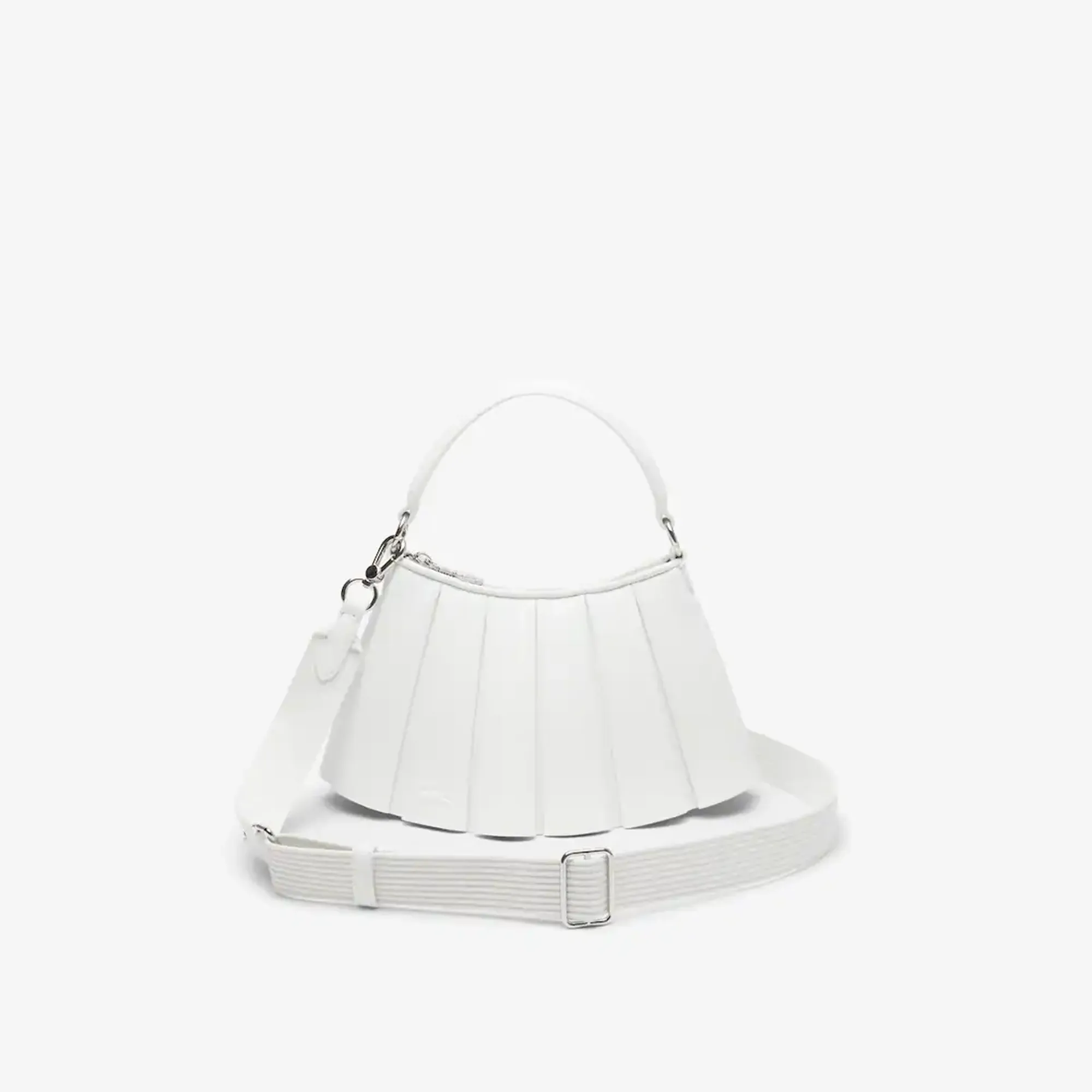 Lacoste Small Lenglen Leather Bag - White