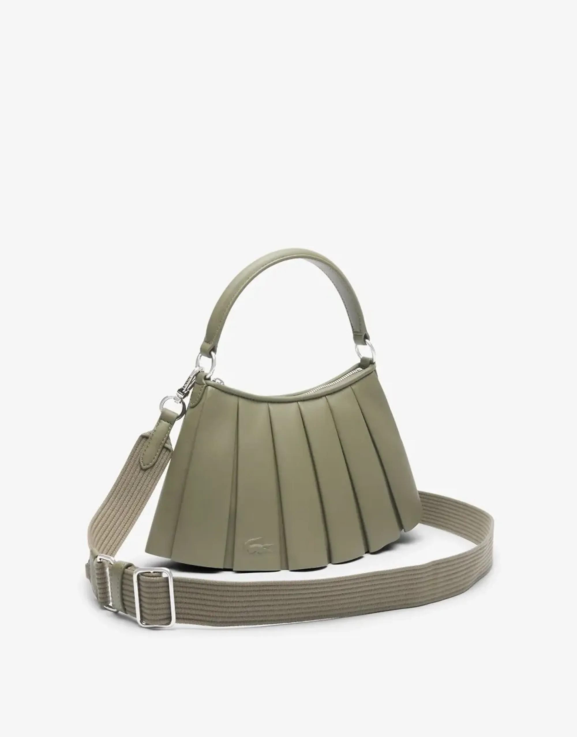 Lacoste Small Lenglen Leather Bag - Khaki
