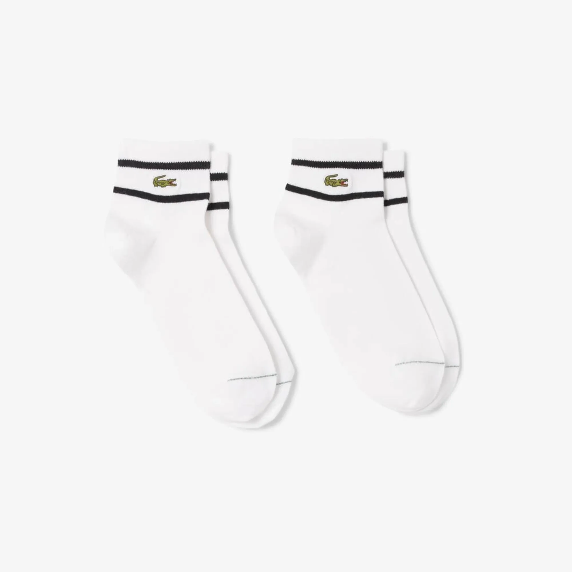 Lacoste 2-Pack Striped Socks - White