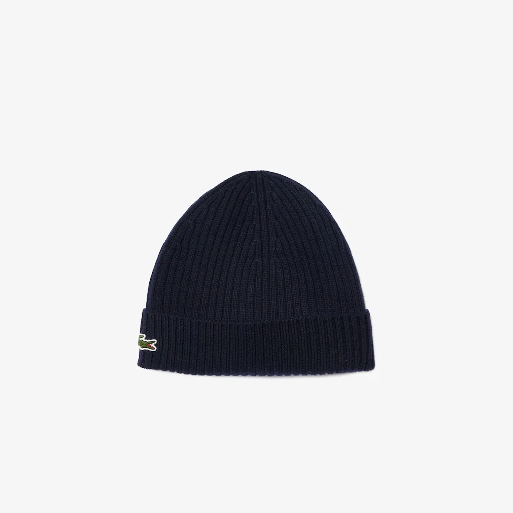 Lacoste Rib Knit Brushed Wool Beanie - Midnight Blue
