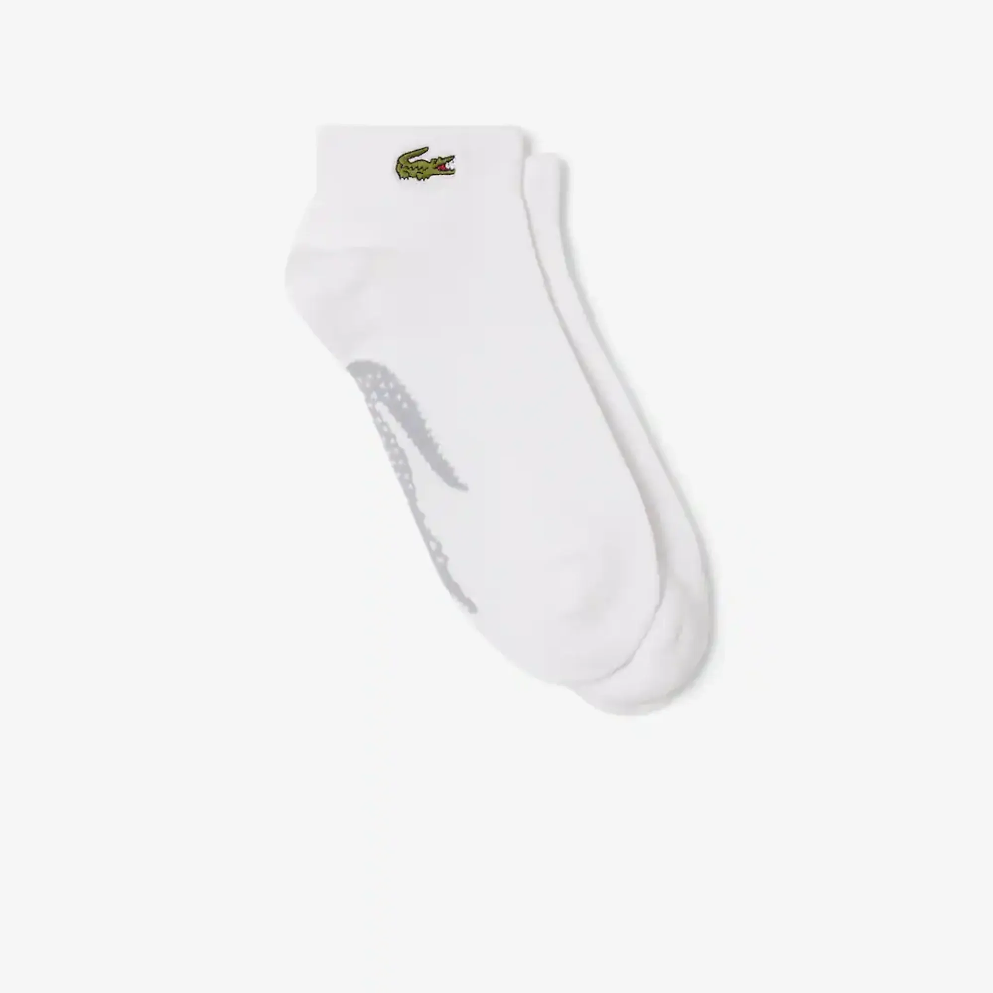 Lacoste Short Cotton Sport Socks - White / Grey Chine