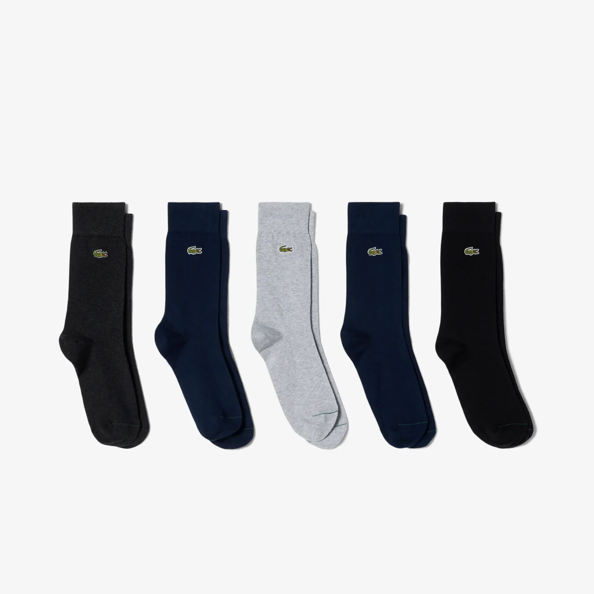 Lacoste 5-Pack Cotton Socks - Navy Blue / Grey Chine / Grey / Black