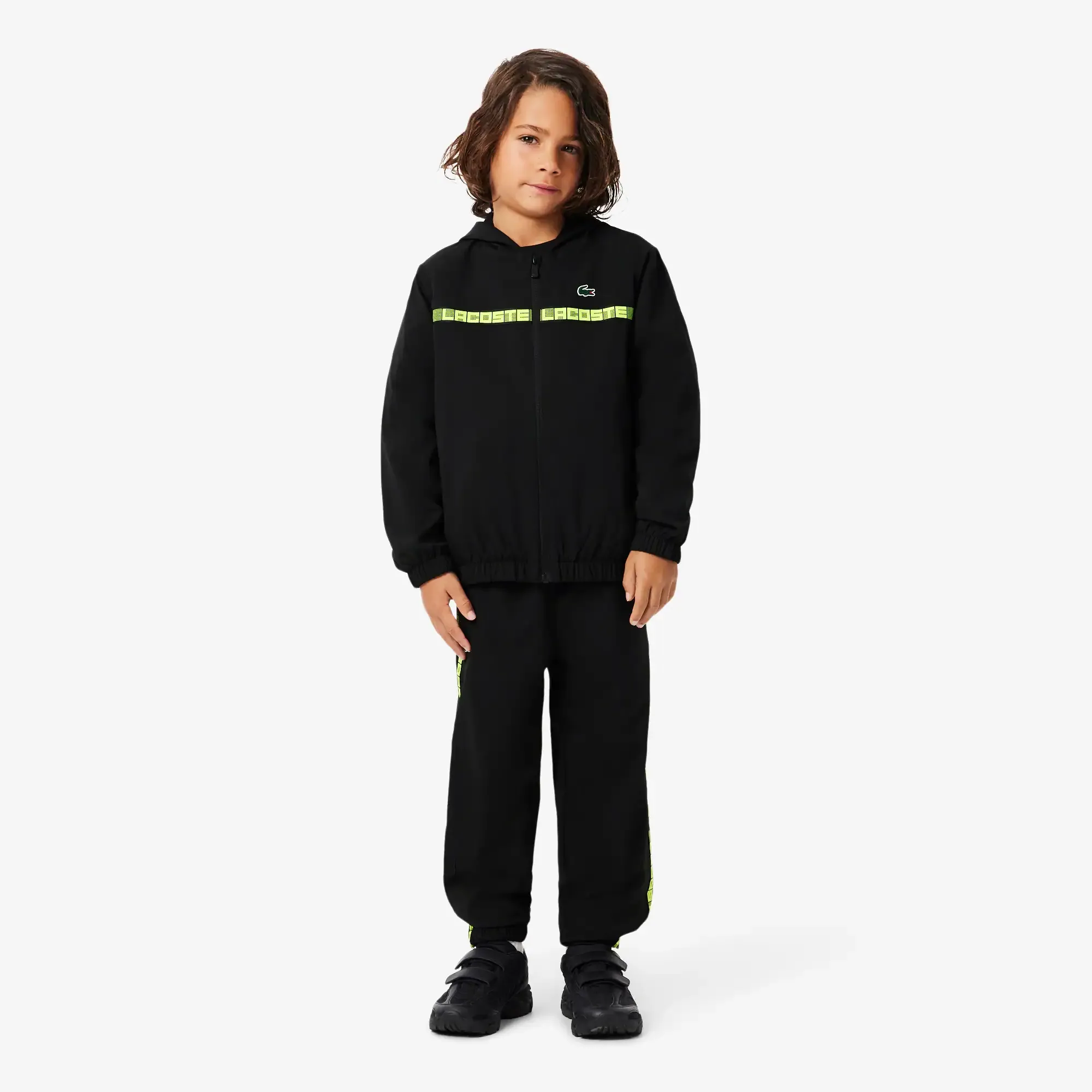 Lacoste Ultra Dry Rip Resistant Sport Tracksuit - Black / Flashy Yellow