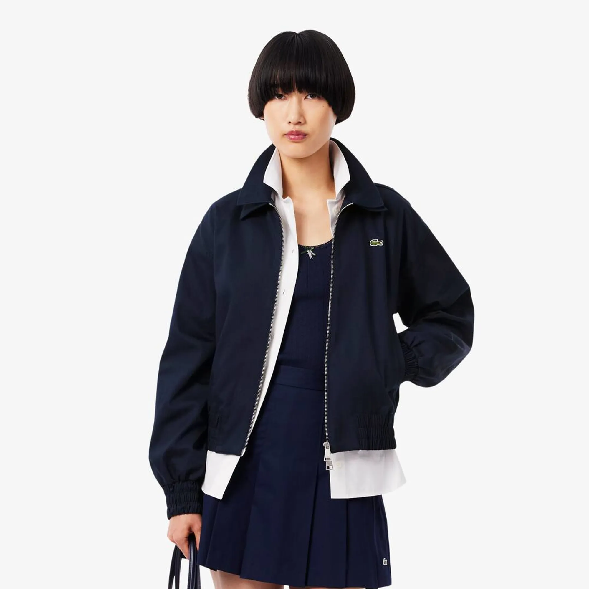 Lacoste Double Collar Stretch Gabardine Jacket - Midnight Blue