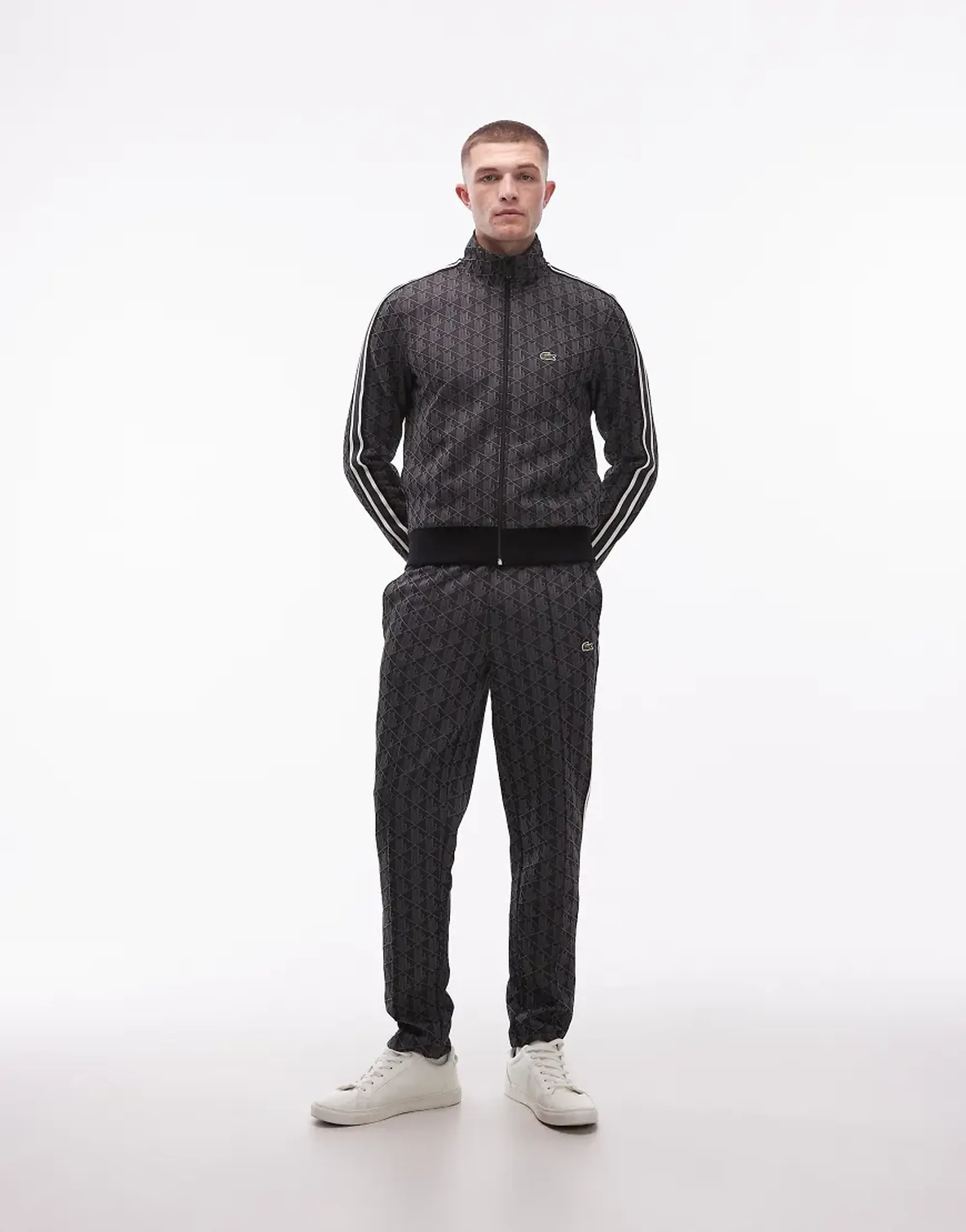 Lacoste Paris Monogram Sweatpants - Black / Dark Grey