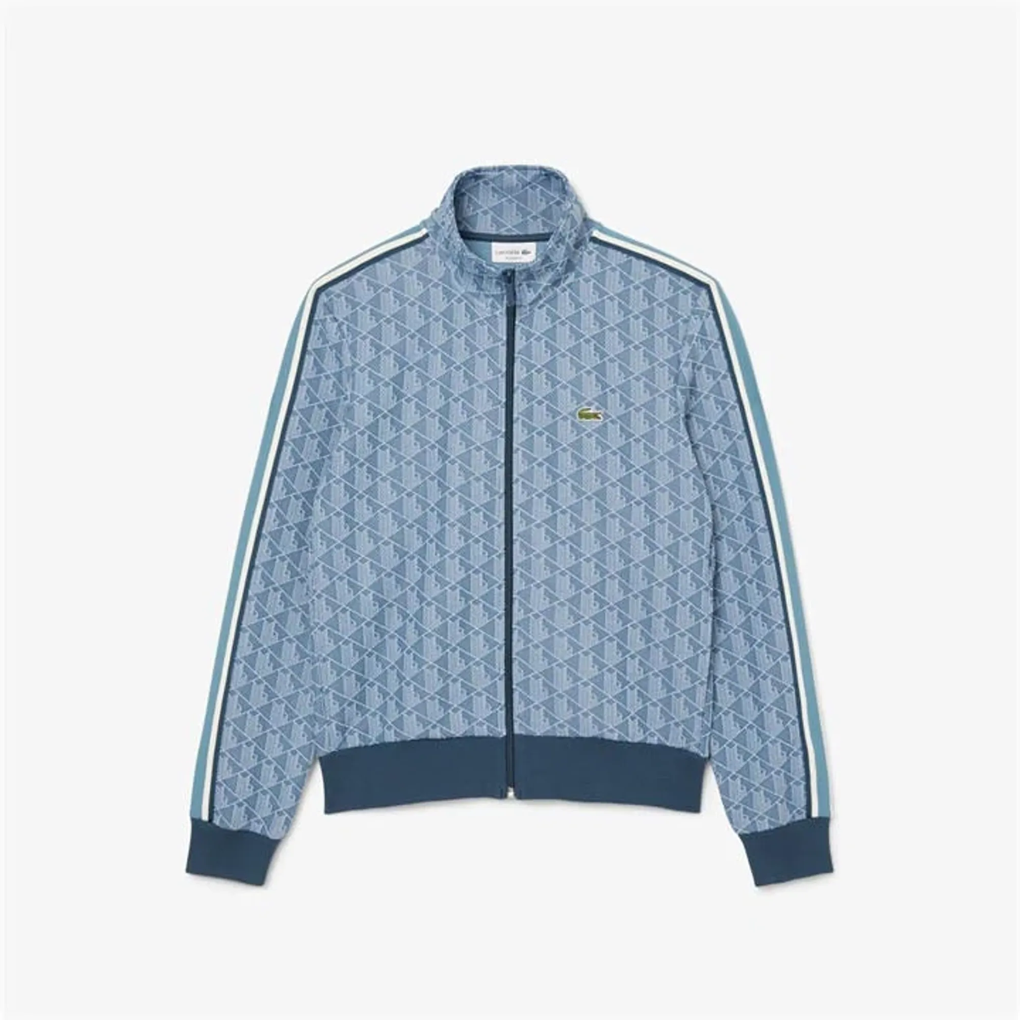 Lacoste Paris Zip-Up Jacquard Track Jacket - Blue