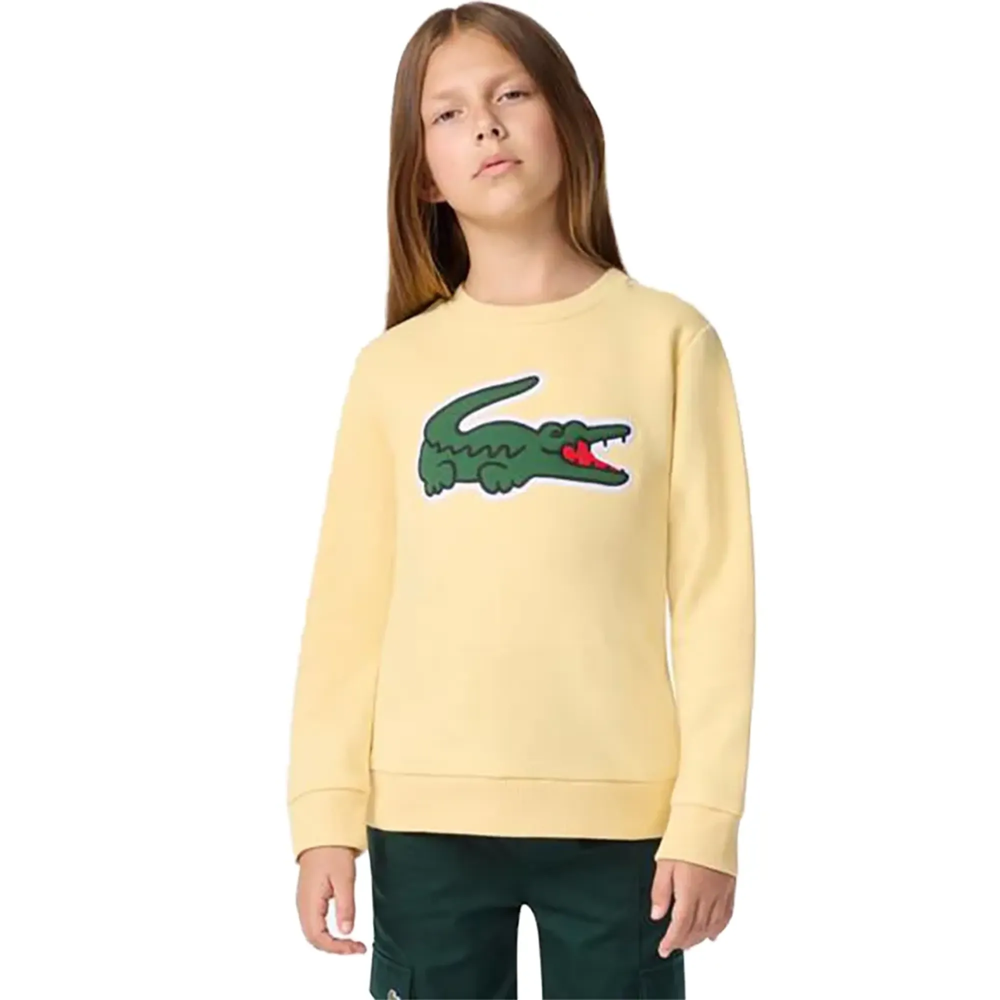 Lacoste Kids Pique Applique Fleece Crew Sweatshirt
