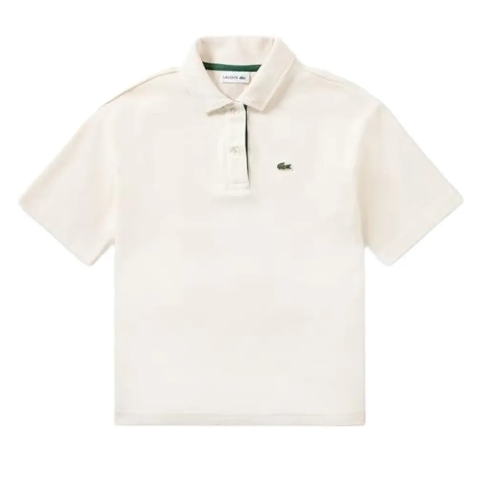 Lacoste Oversized Piqué Polo Shirt    - Ecru White