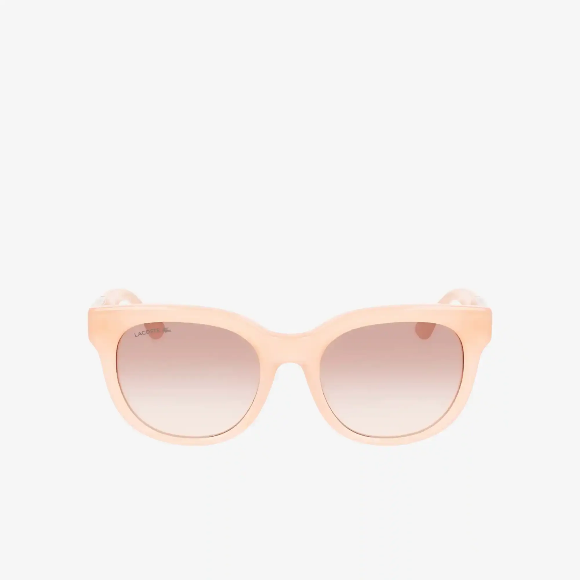 Lacoste Croco Skin Oval Acetate Glasses - Transparent Nude
