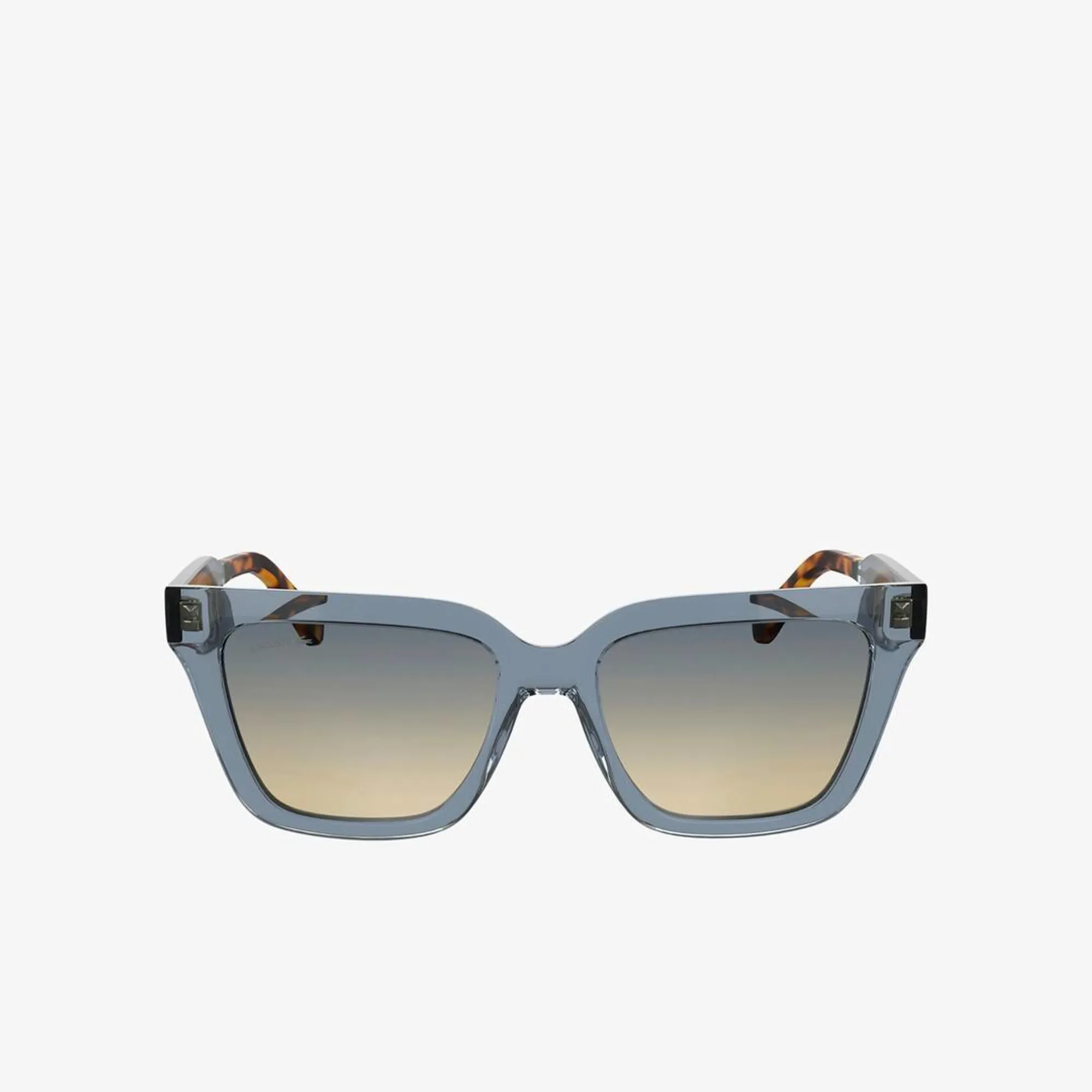 Lacoste Monogram Rectangle Glasses - Transparent Light Grey