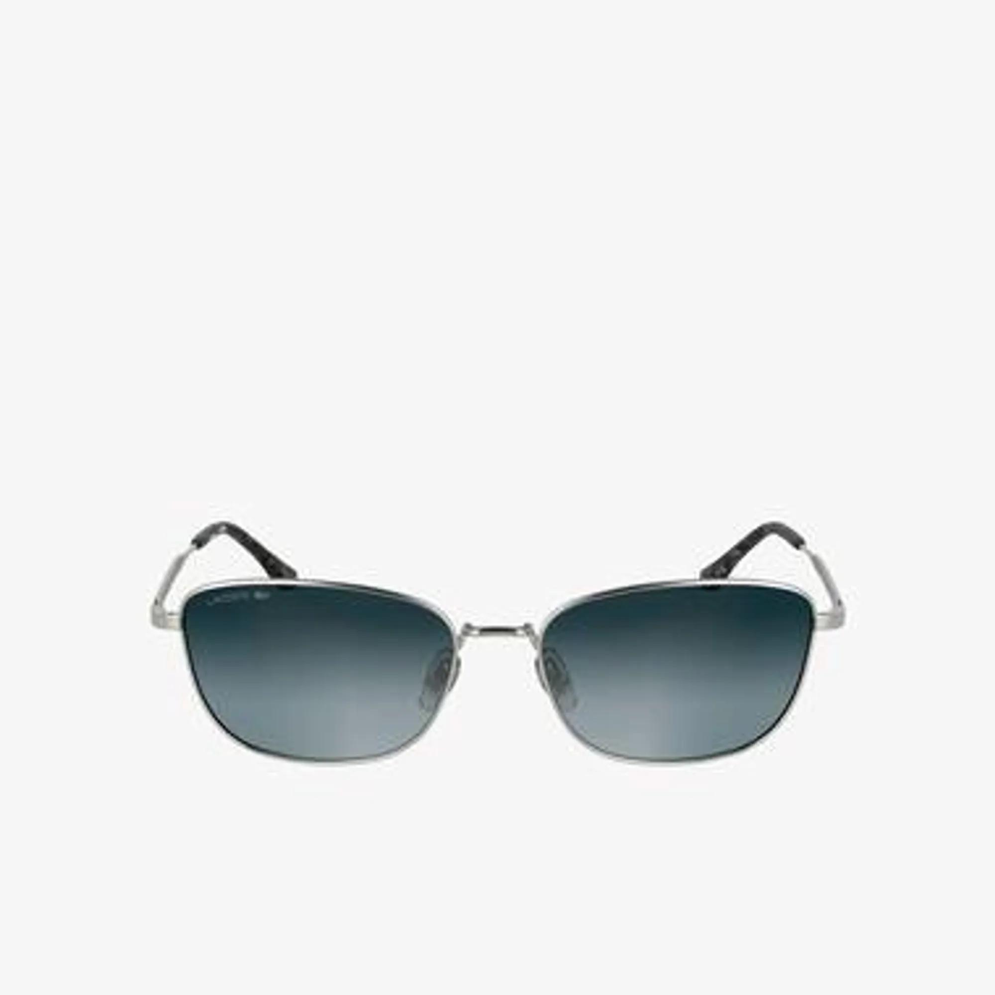 Lacoste Monogram Metal Rectangle Glasses - Silver