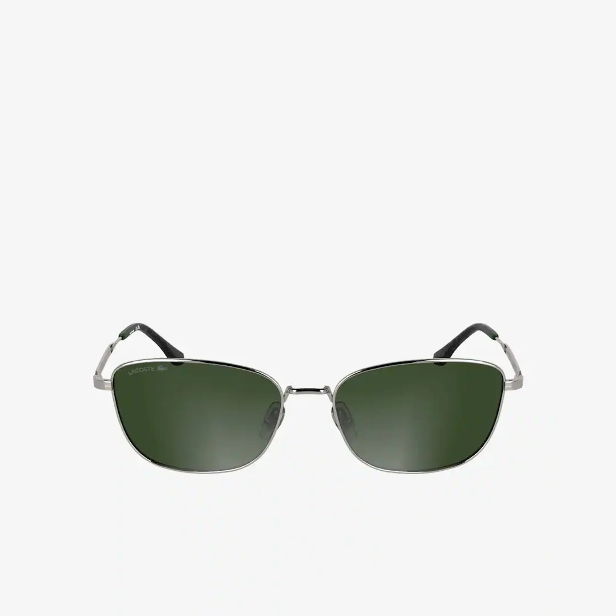 Lacoste Monogram Metal Rectangle Glasses - Matte Gunmetal