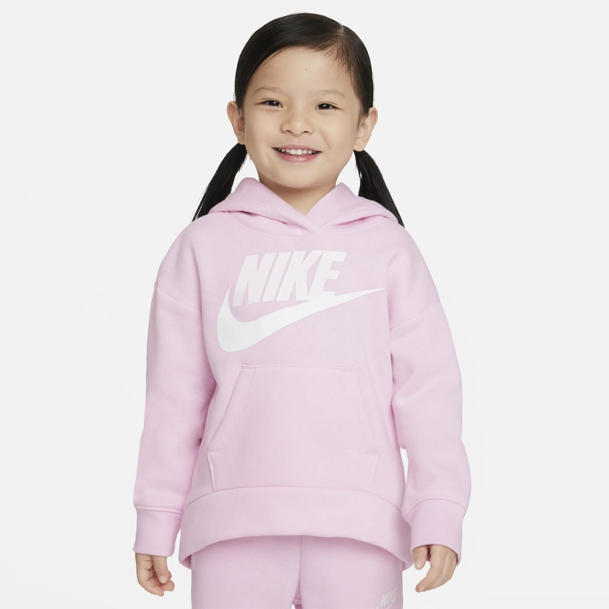 Nike Club Fleece Younger Kids' Pullover Hoodie - Pink - Fleece