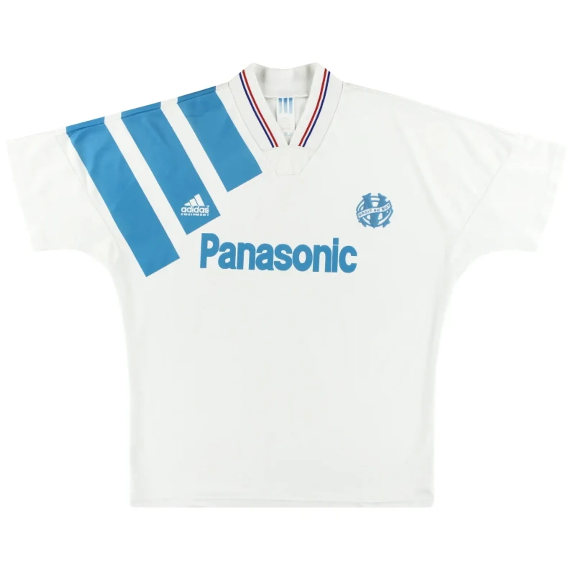 1991-92 Olympique Marseille adidas Home Shirt M/L - Olympique Marseille / Excellent / Medium