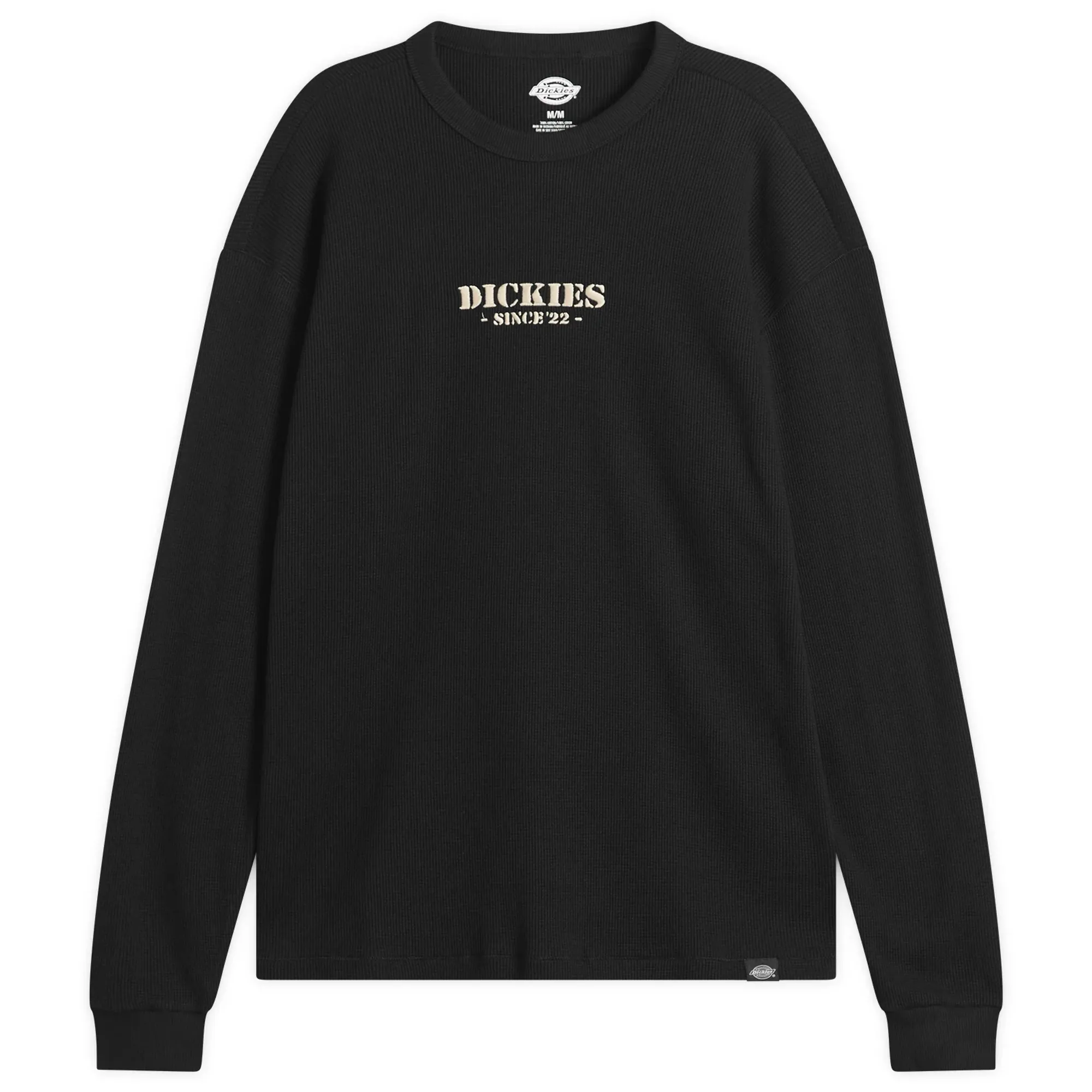 Dickies Men's Long Sleeve Waffle T-Shirt Black