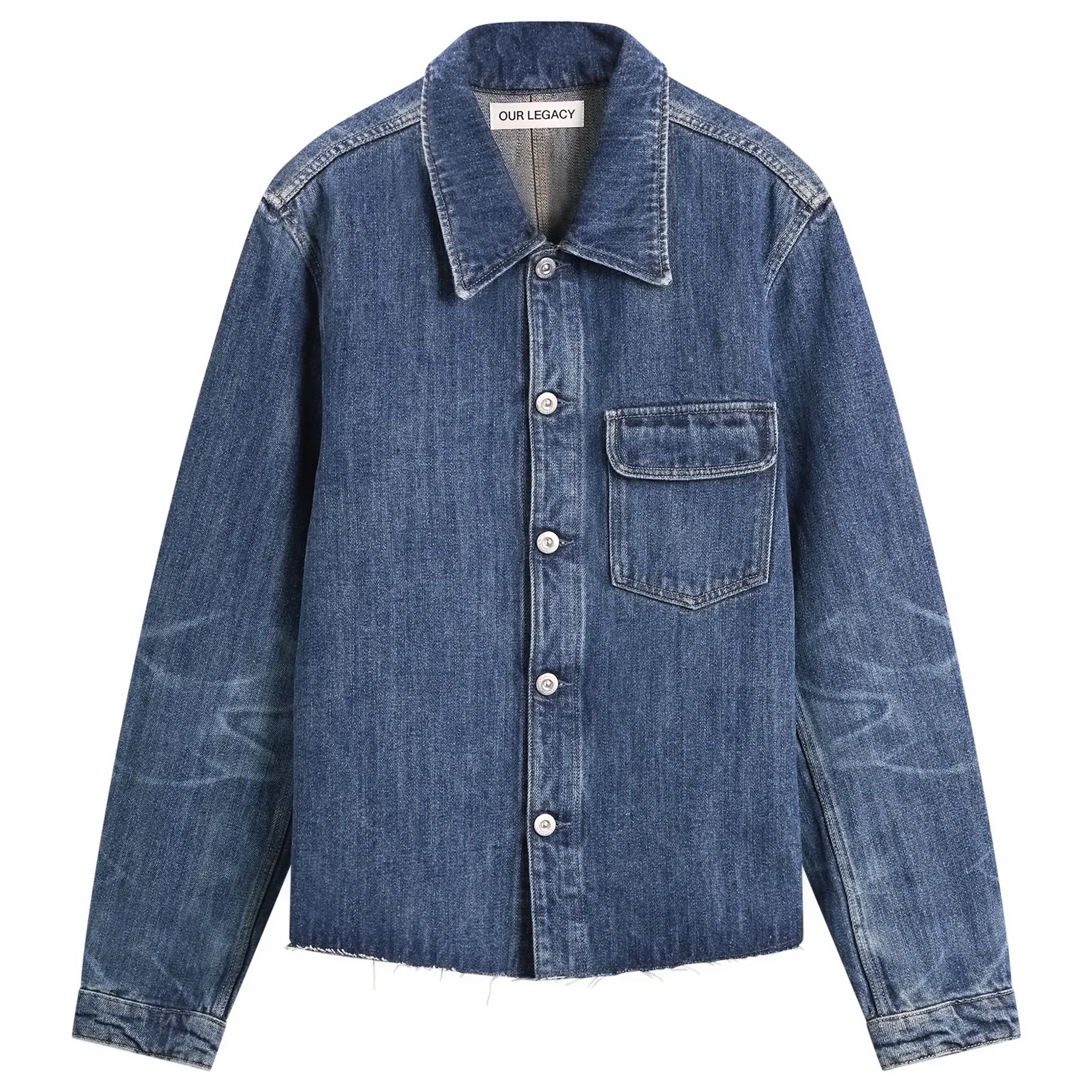 Our Legacy Men's Cut Rebirth Denim Jacket Road Worn Rope Twill