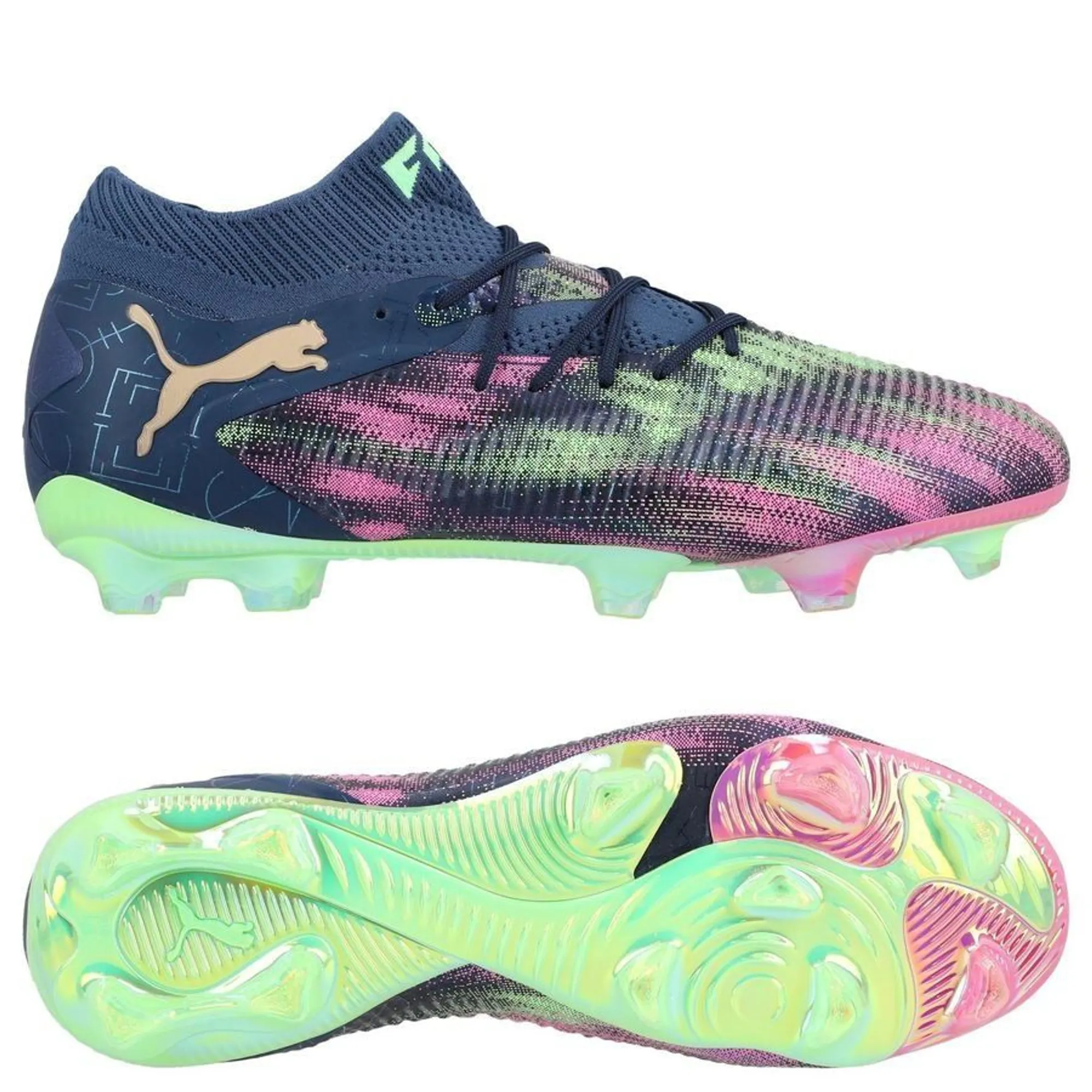 Puma X Unisport Future 8 Ultimate Fg Vikings - Persian Blue/Pink Pixel/Elektro Green/Puma Gold Limited Edition - ['Blue']