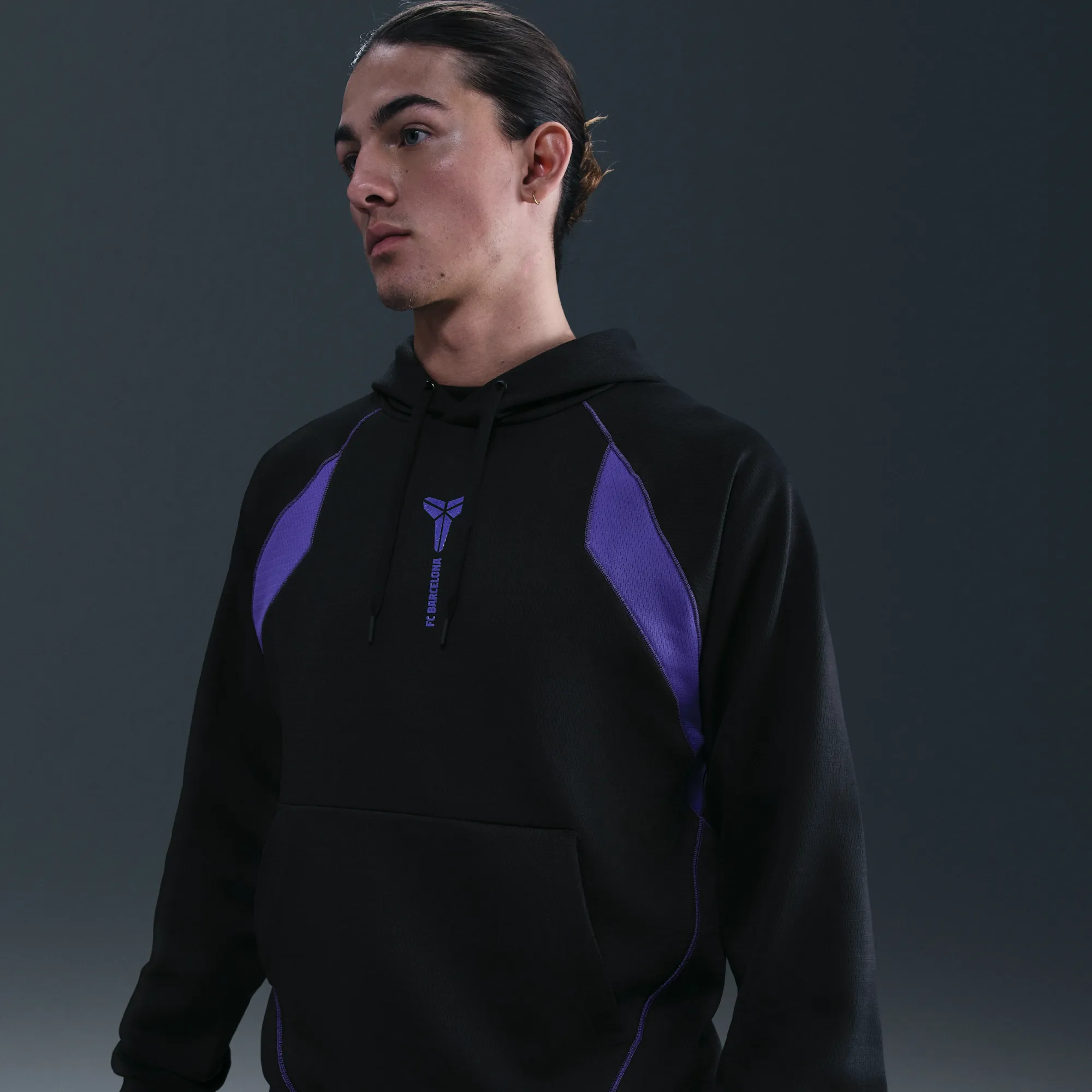 Nike FC Barcelona Away Kobe Therma-FIT Football Pullover Hoodie - Black - Fleece