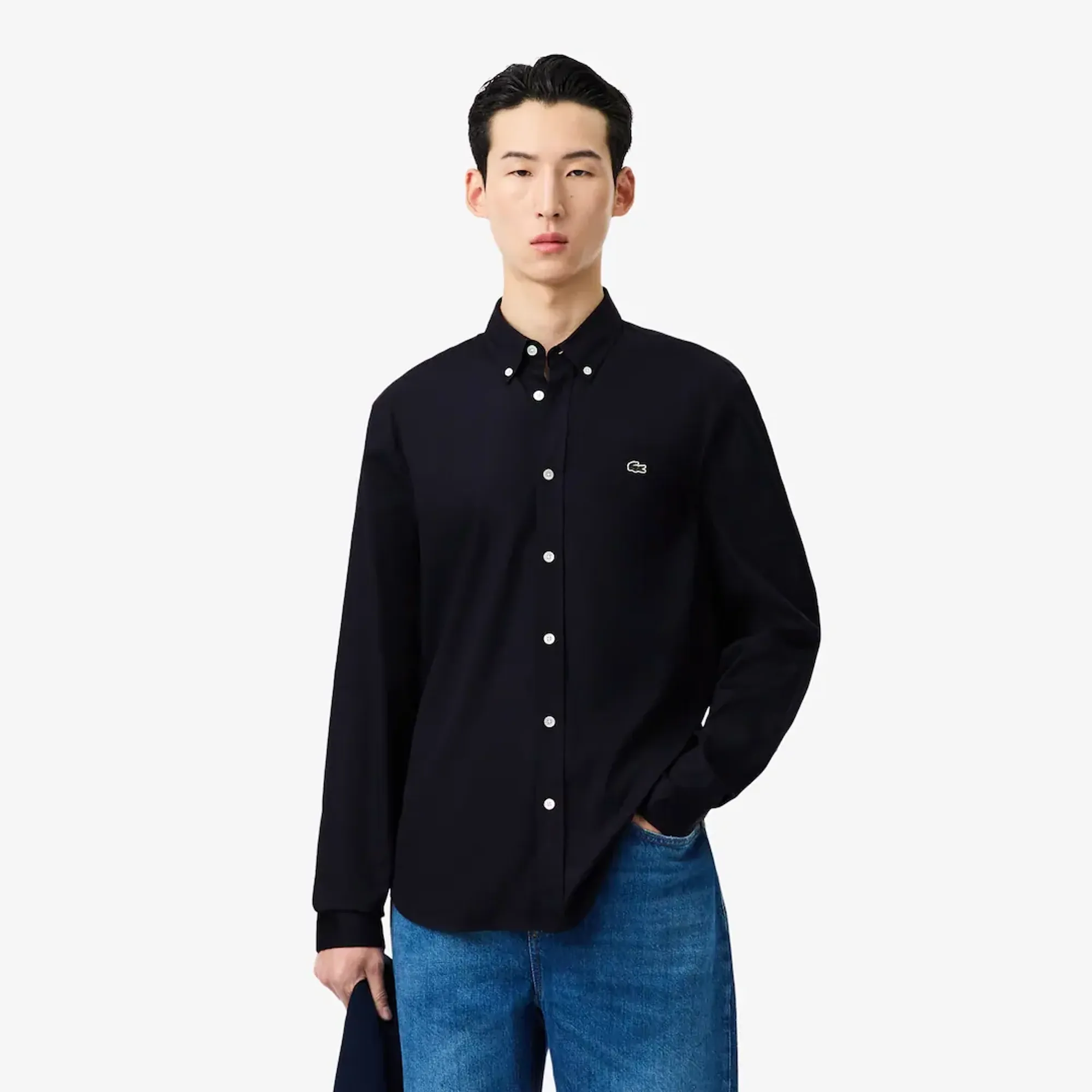 Lacoste Regular Fit Cotton Shirt - Navy Blue