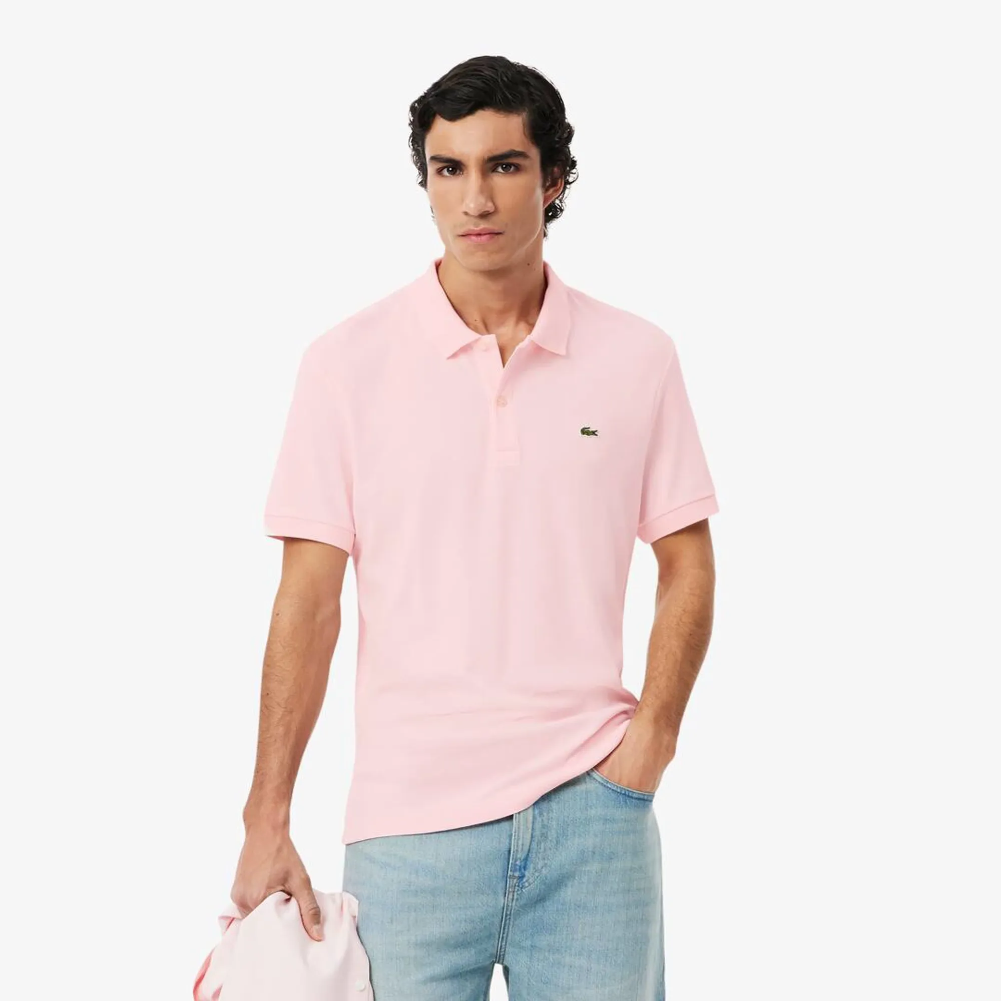 Lacoste Regular Fit Cotton Pima Polo Shirt - Light Pink