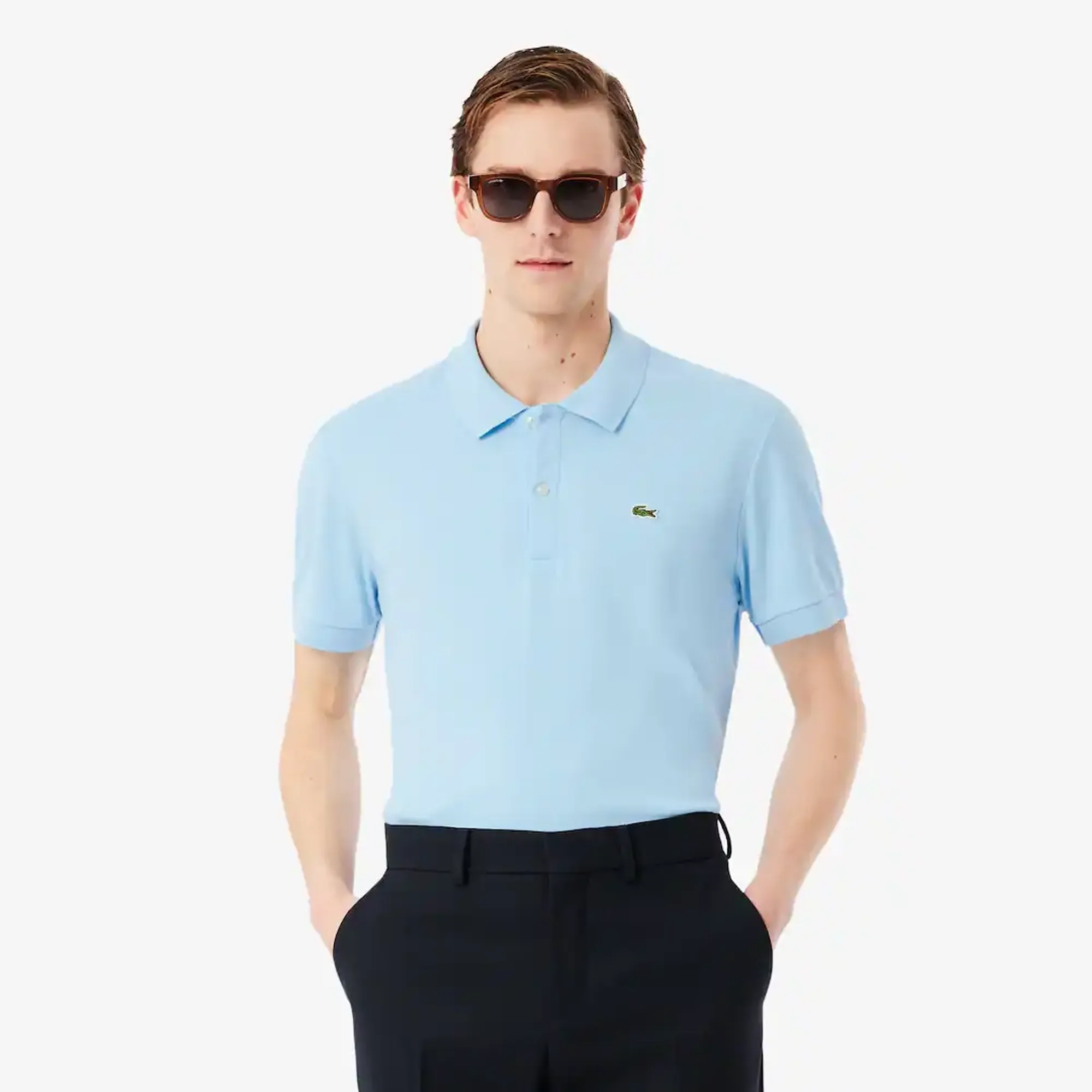 Lacoste Regular Fit Cotton Pima Polo Shirt - Pale Blue