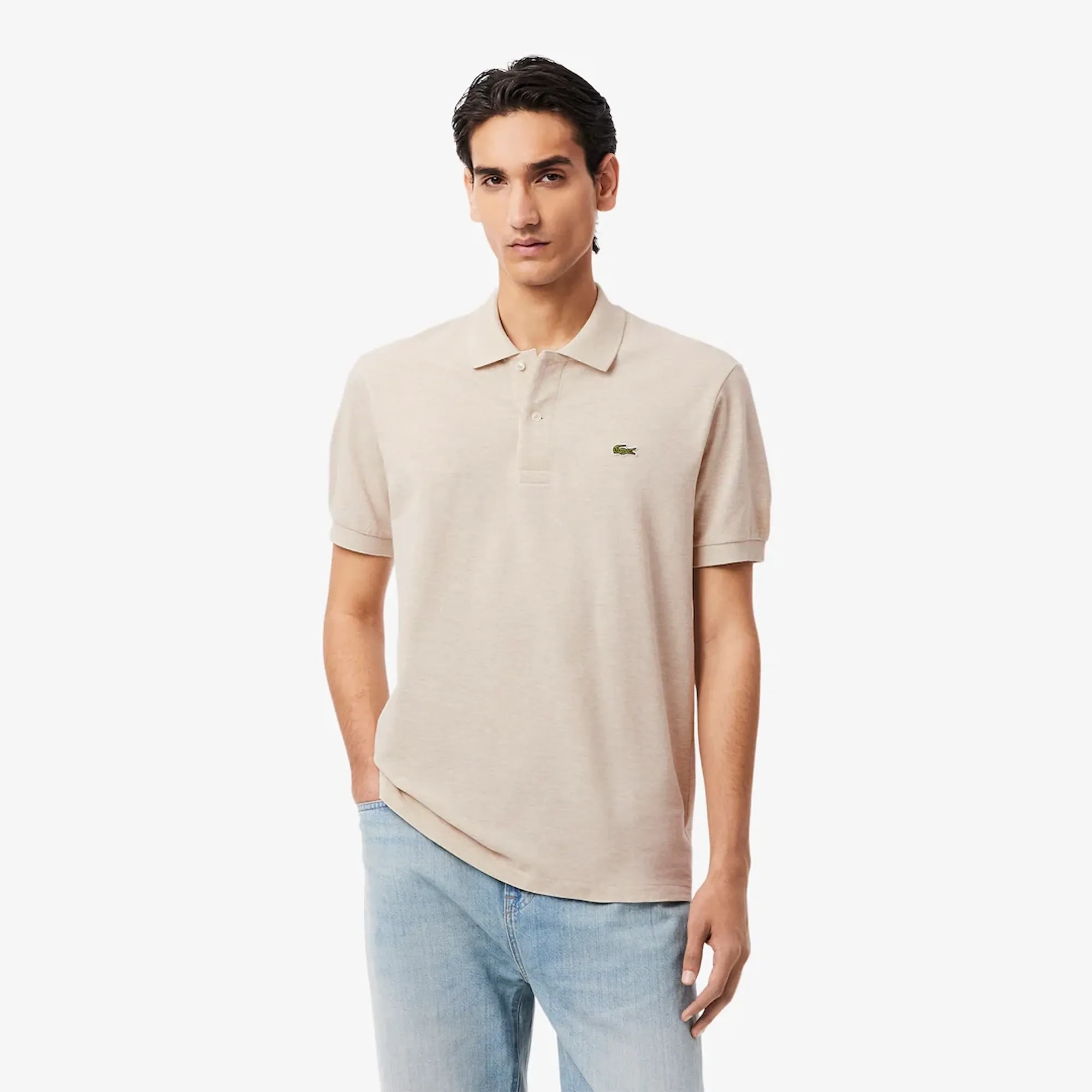 Lacoste Classic Fit L.12.12 Marl Polo Shirt - Heathered Grey Beige