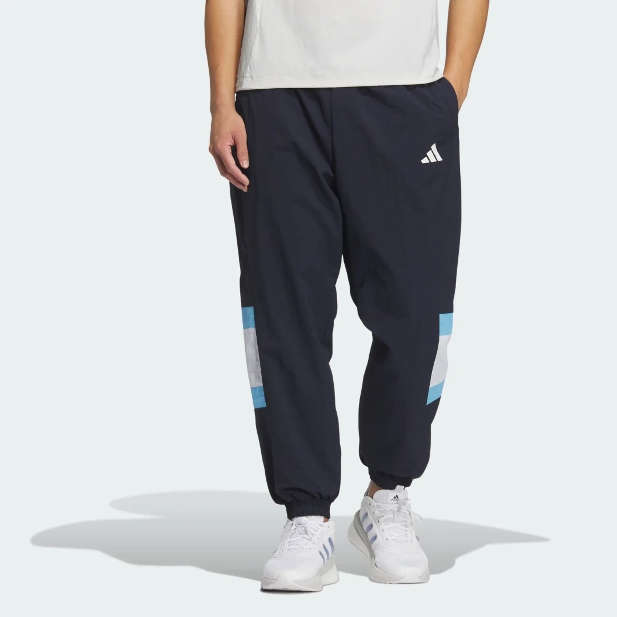 adidas Wording Pack Loose Fit Mesh-Lined Woven Elastic Hem Joggers