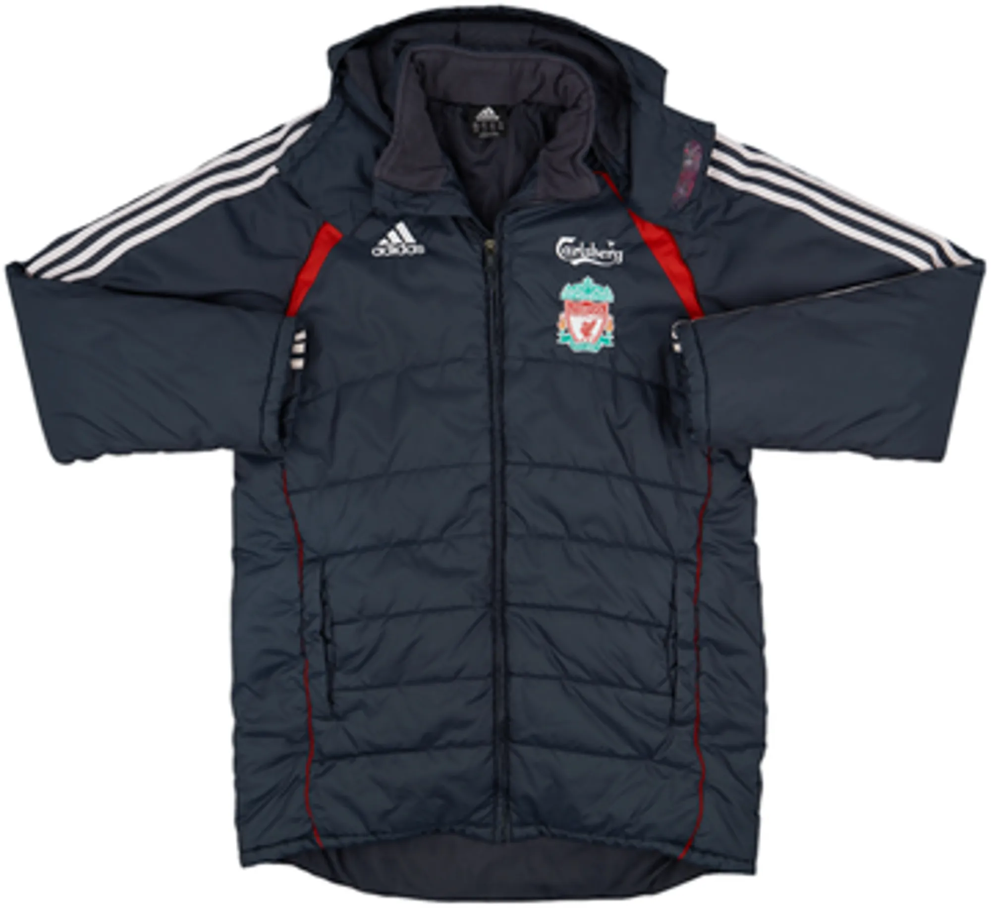 2006-07 Liverpool adidas Hooded Padded Bench Coat - 6/10 - (M)
