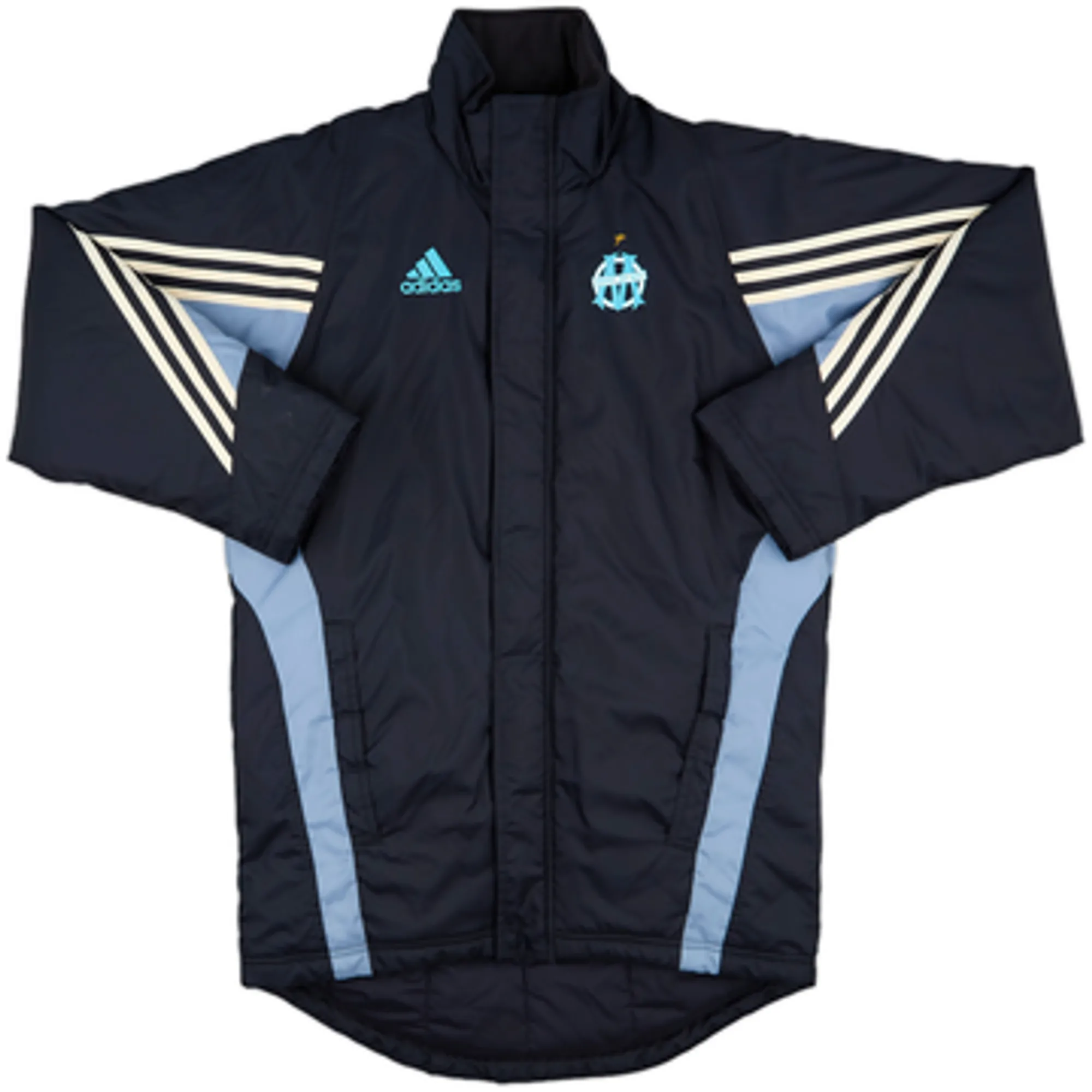 2000-01 Olympique Marseille adidas Padded Bench Coat - 8/10 - (S)