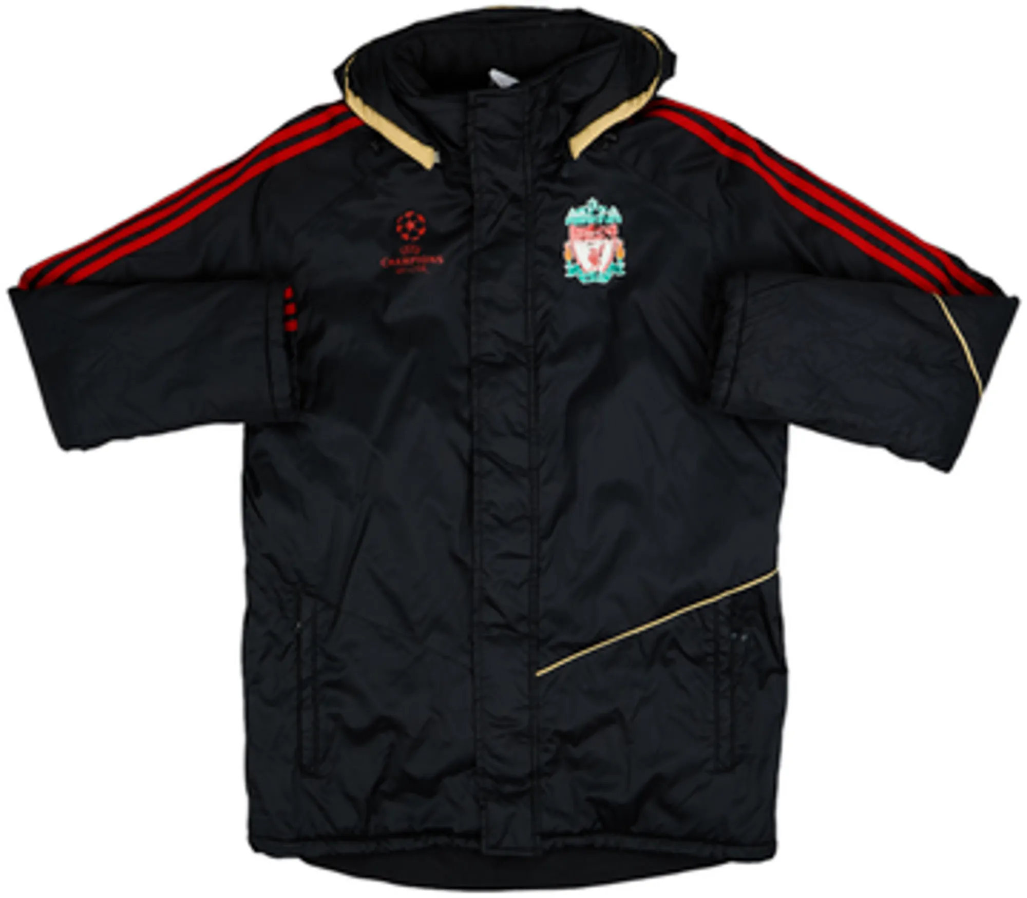 2009-10 Liverpool adidas CL Hooded Padded Bench Coat - 6/10 - (L)