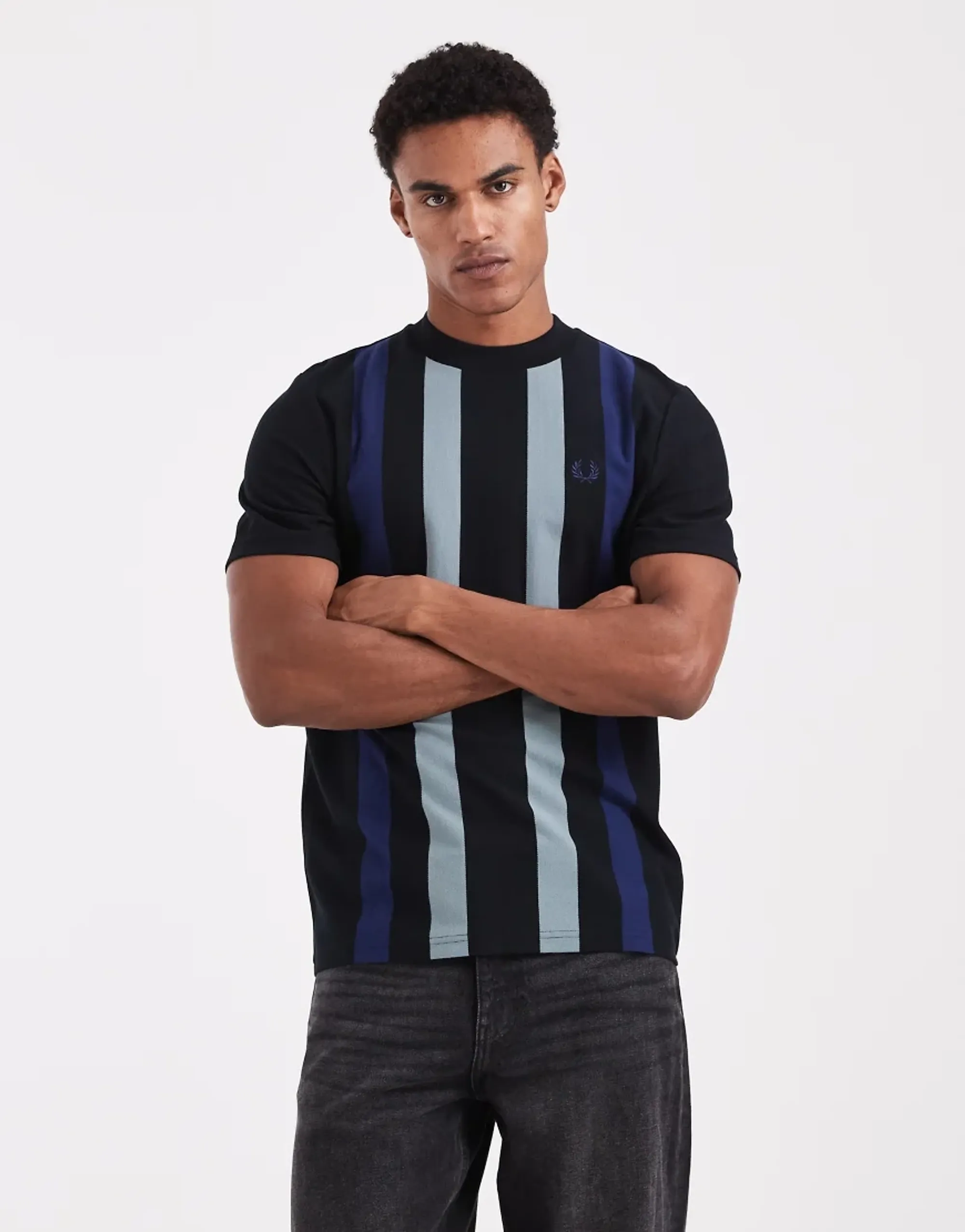 T-Shirt Fred Perry Vertical Stripe T-Shirt Black M