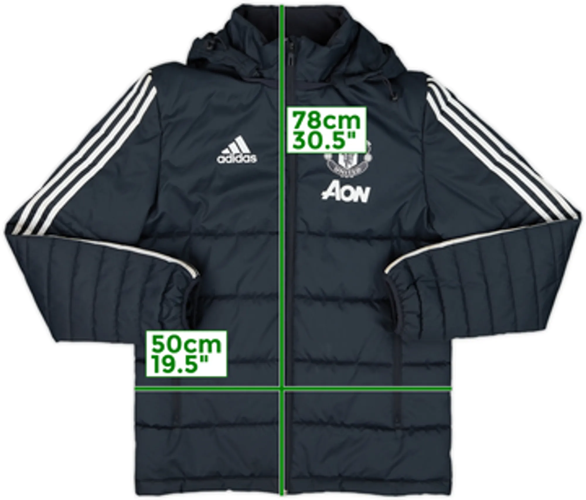 2017-18 Manchester United adidas Padded Bench Coat - 8/10 - (S)