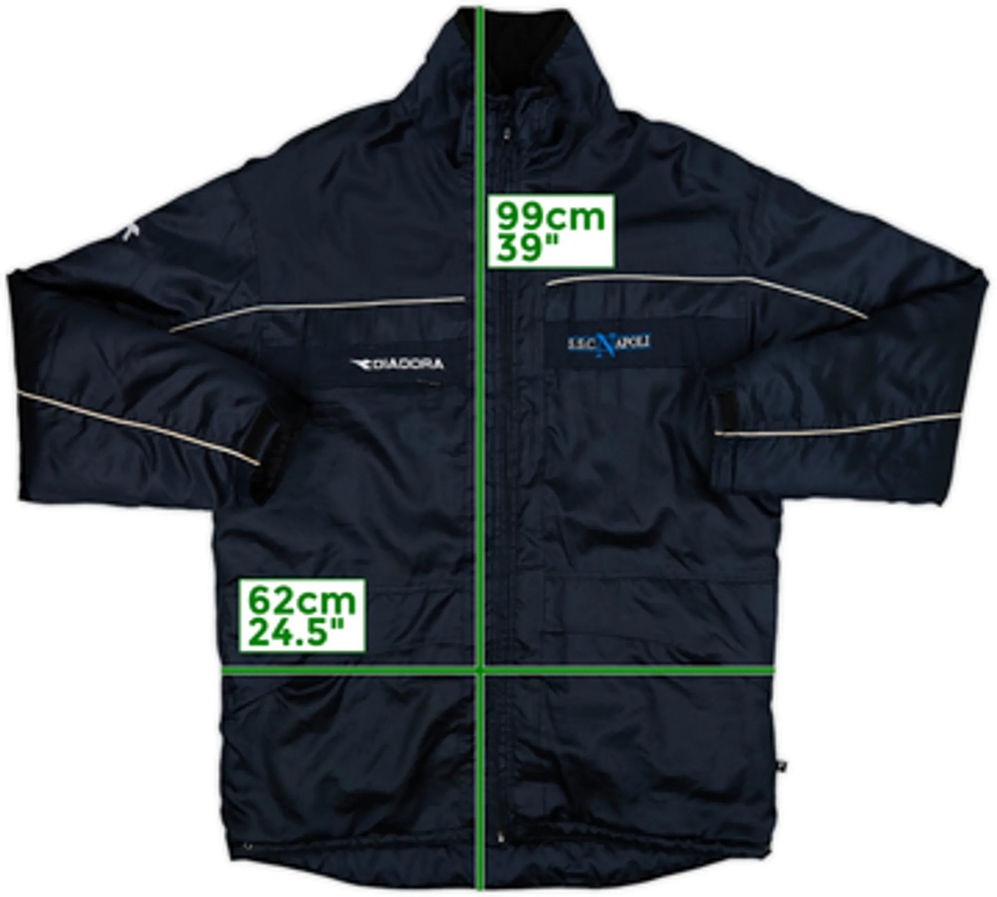 2000-01 Napoli Diadora Padded Bench Coat - 6/10 - (L)