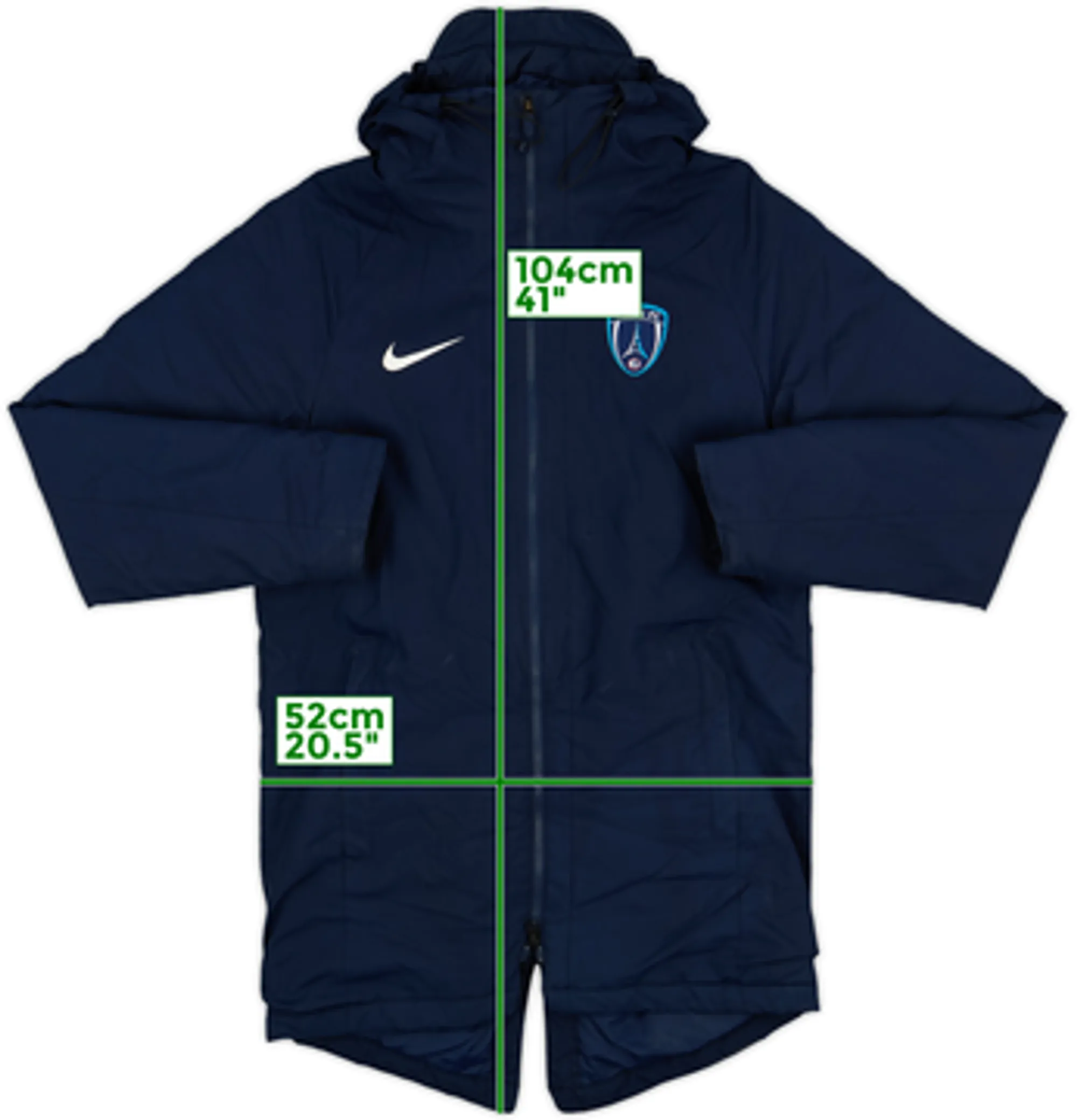 2018-19 Paris FC Nike Hooded Padded Bench Coat - 5/10 - (S)
