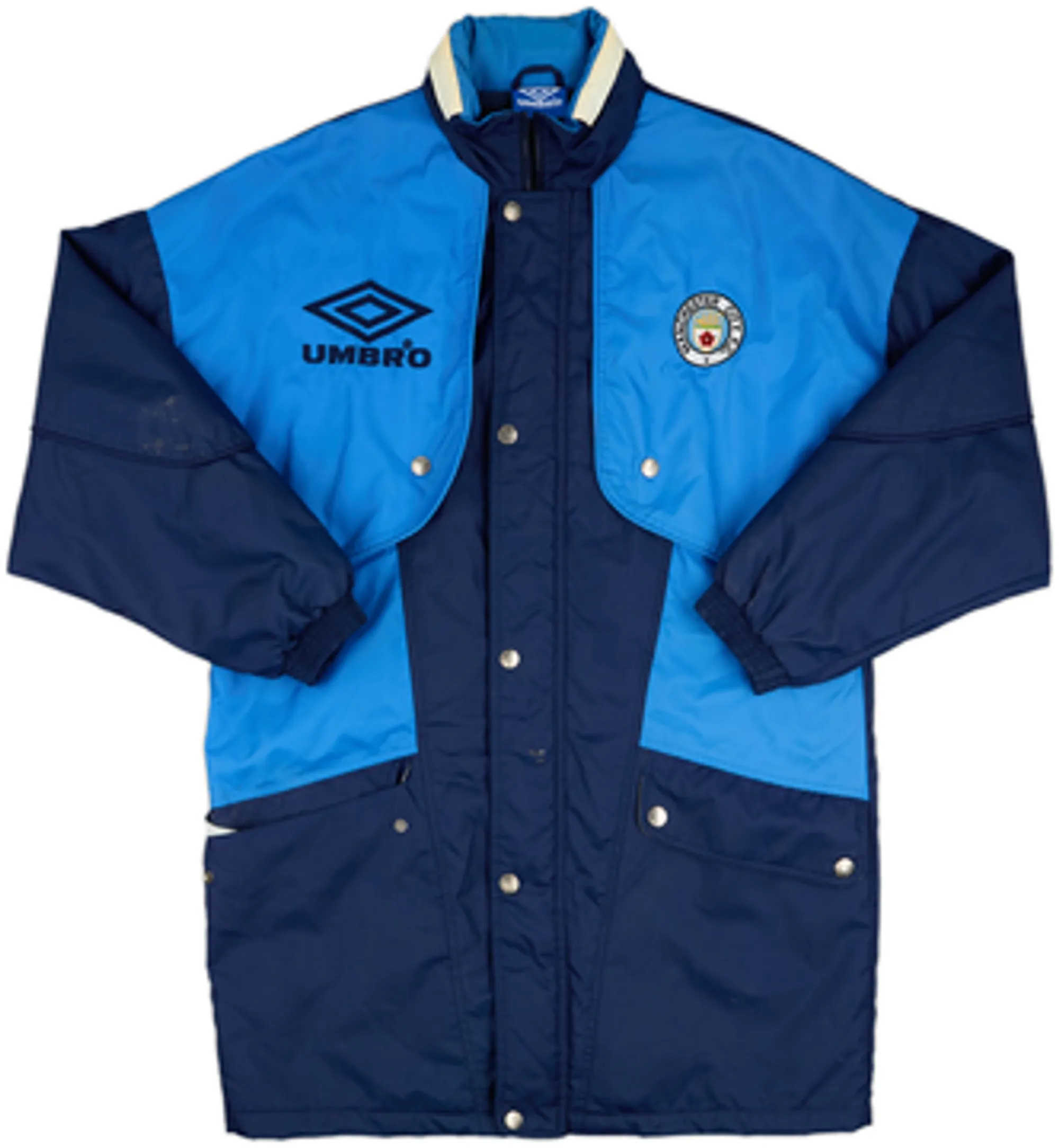 1993-95 Manchester City Umbro Padded Bench Coat - 7/10 - (XL.Boys)