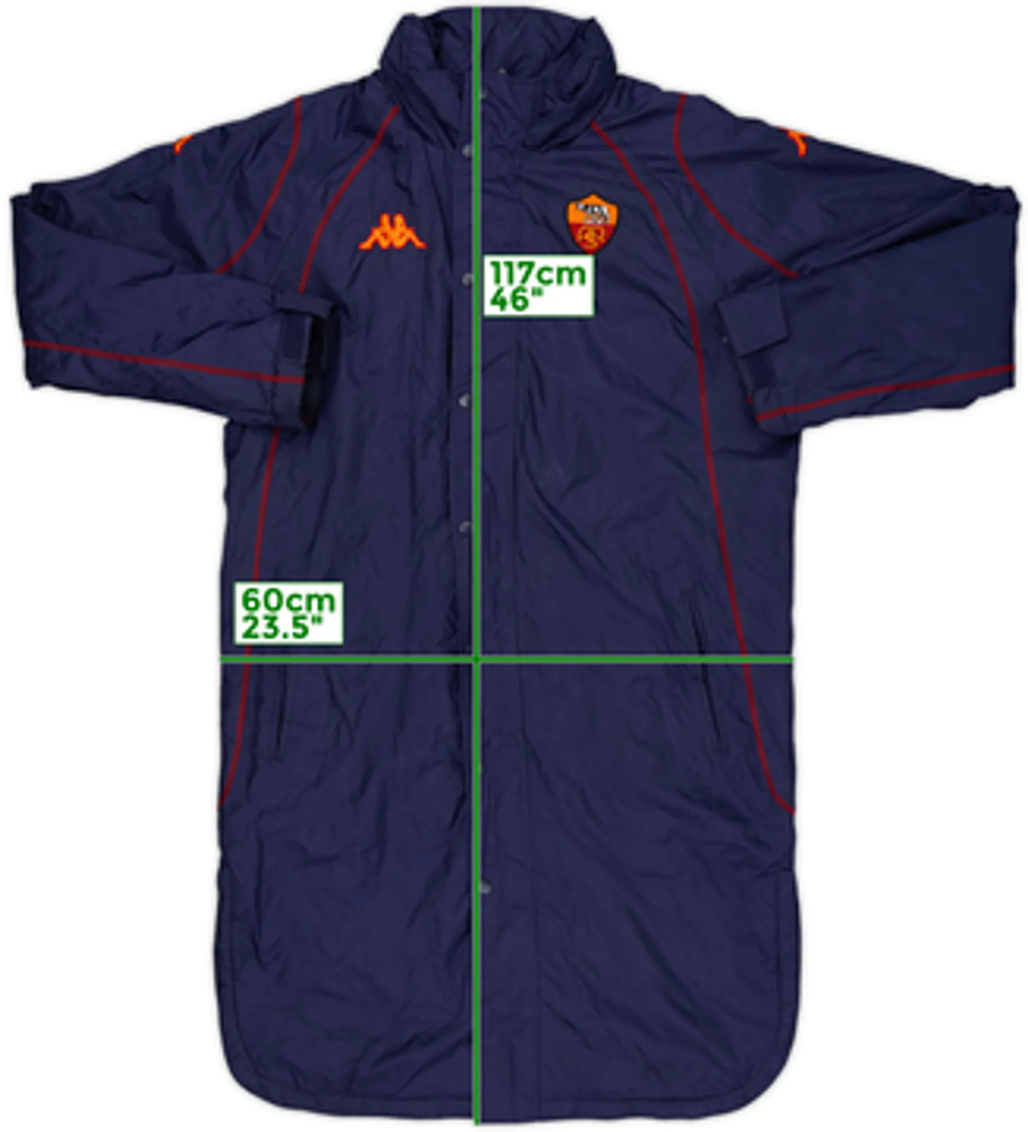 2002-03 Roma Kappa Padded Bench Coat - 8/10 - (M)